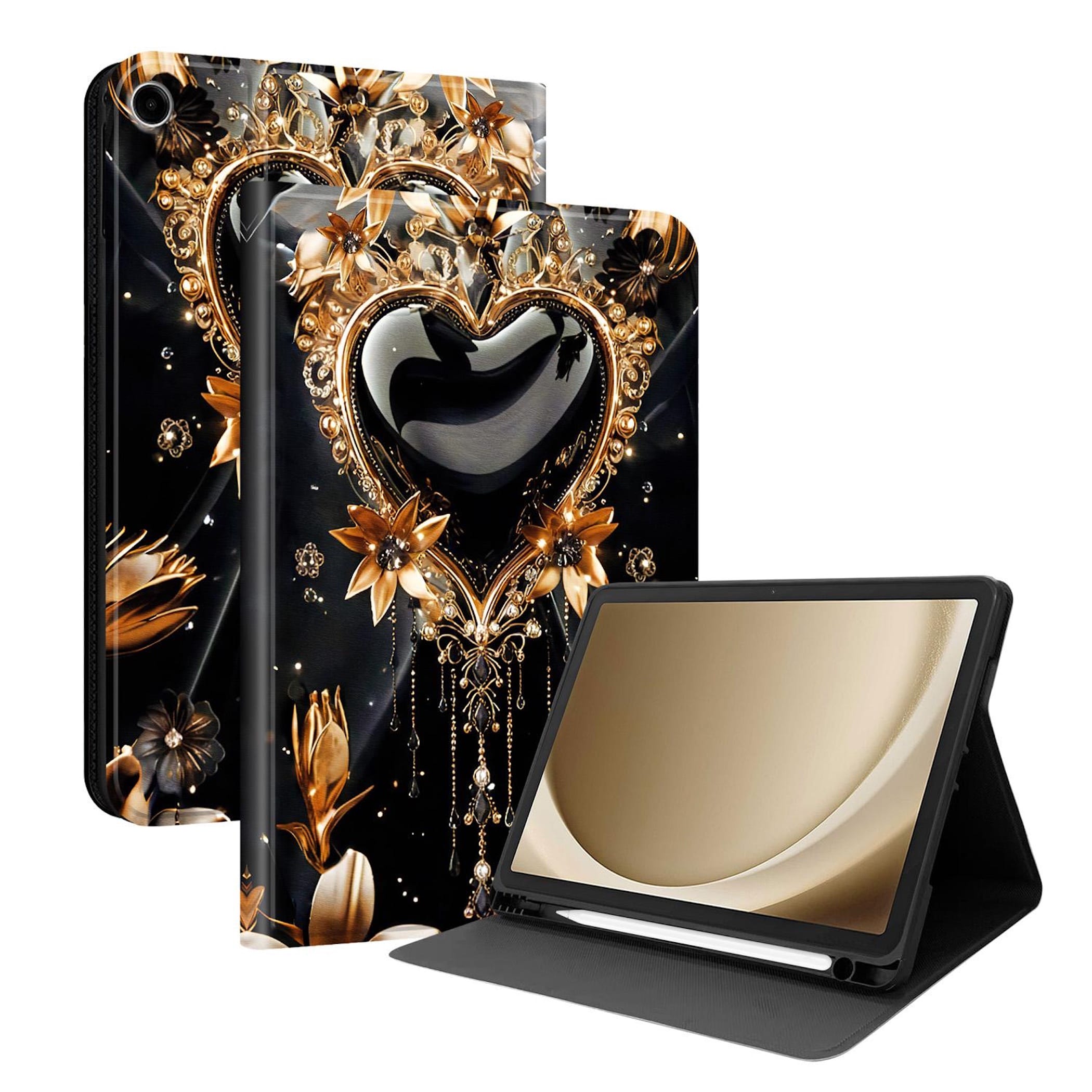 F&uuml;r Samsung Galaxy Tab A11+ / Tab A9 + Kunstleder Motiv Tasche 