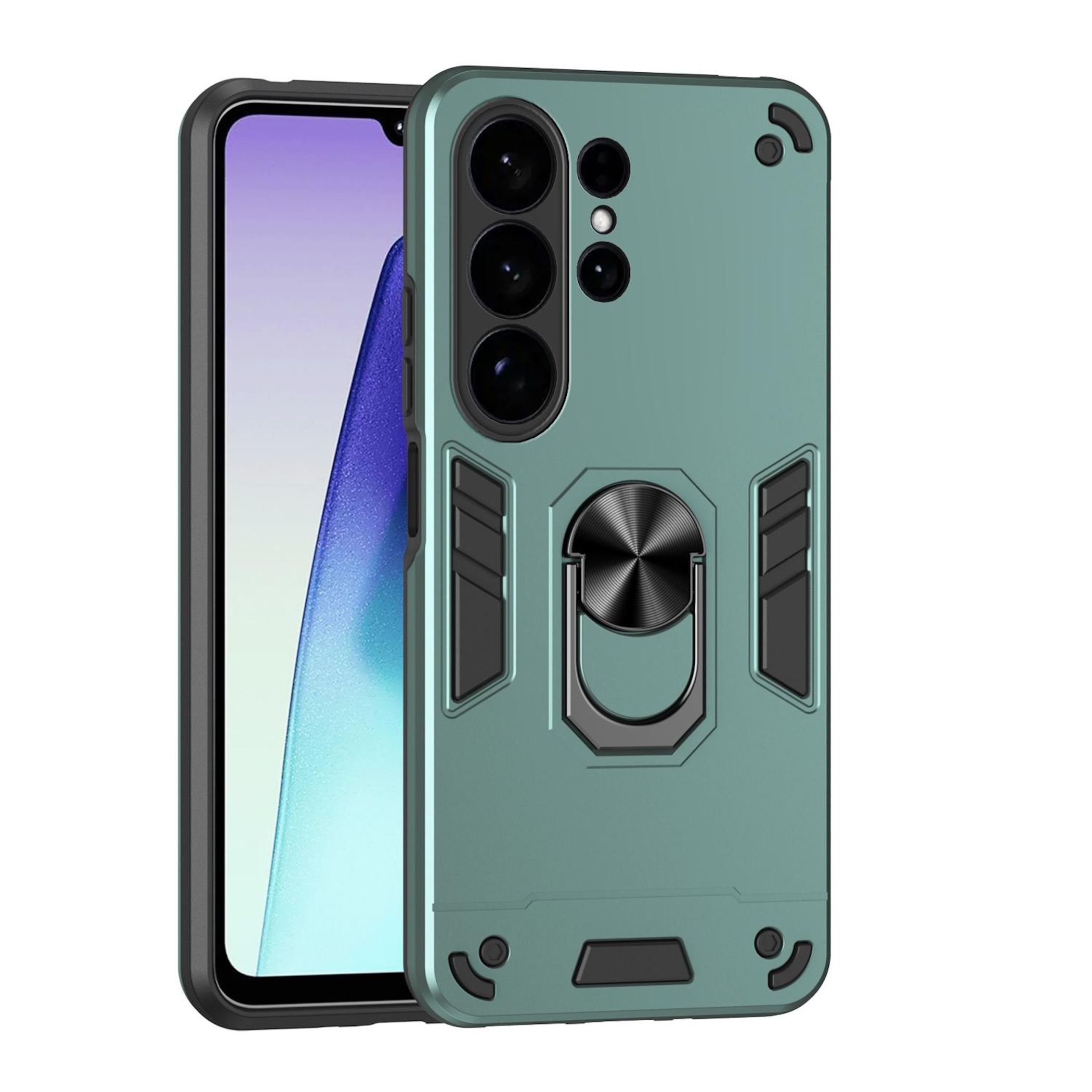 F&uuml;r Samsung Galaxy S26 Ultra 5G Armor Magnet Ring Halter H&uuml;lle Gr&uuml;n 