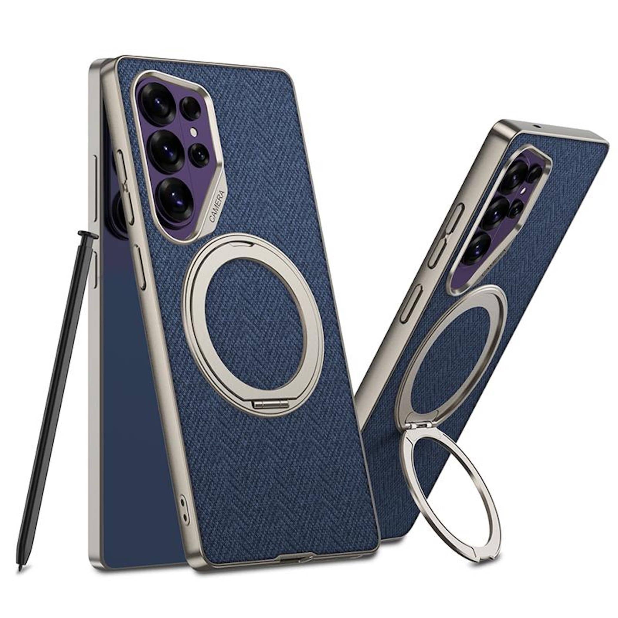 F&uuml;r Samsung Galaxy S26 Ultra 5G Kunstleder H&uuml;lle Magnet Ring Blau 