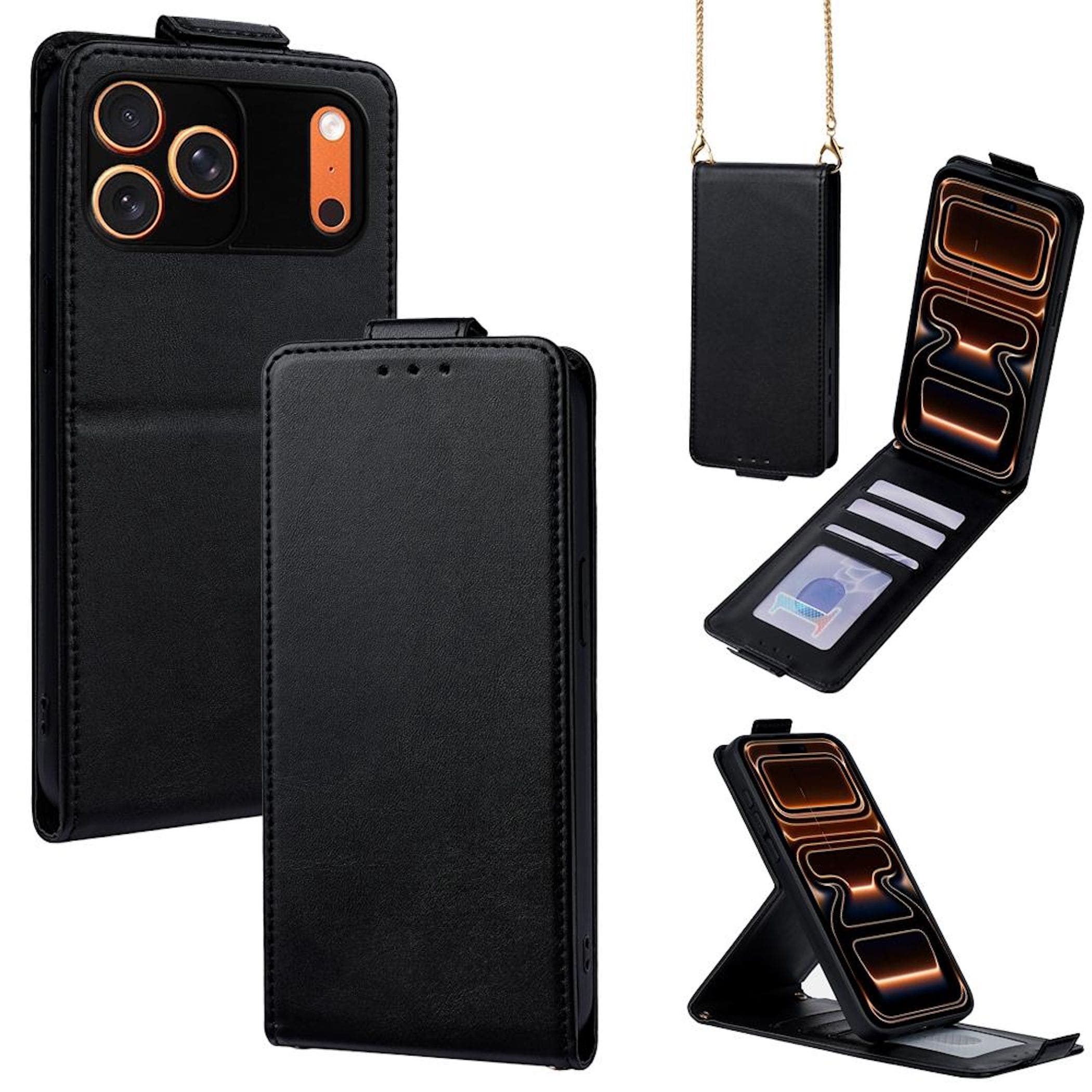 Flipcase f&uuml;r Apple iPhone 17 Pro Max Crossbody Kette mit Kartenfach 