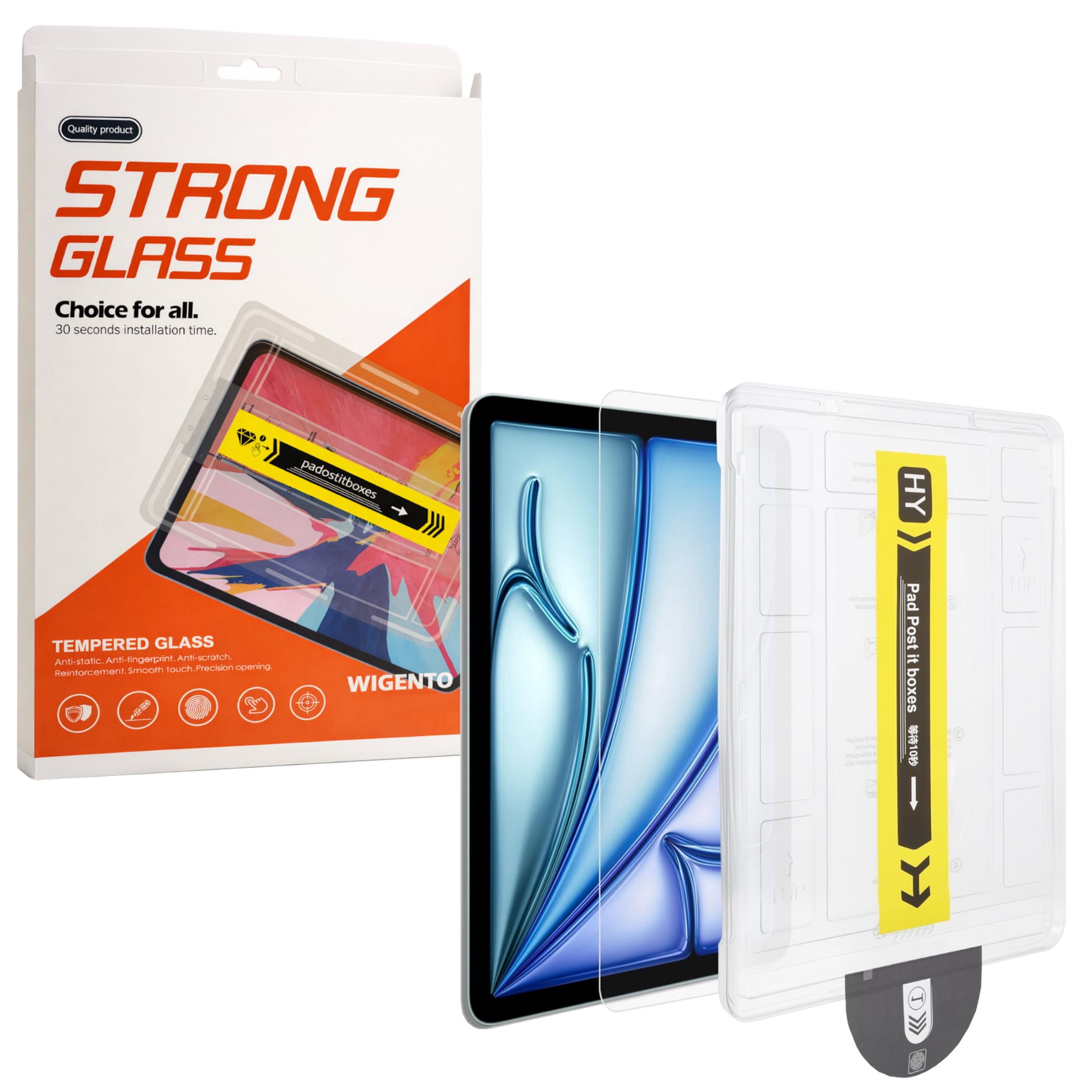 SnapFit Tablet Schutzglas f&uuml;r Apple iPad Modelle mit Installationshilfe 9H Glas 