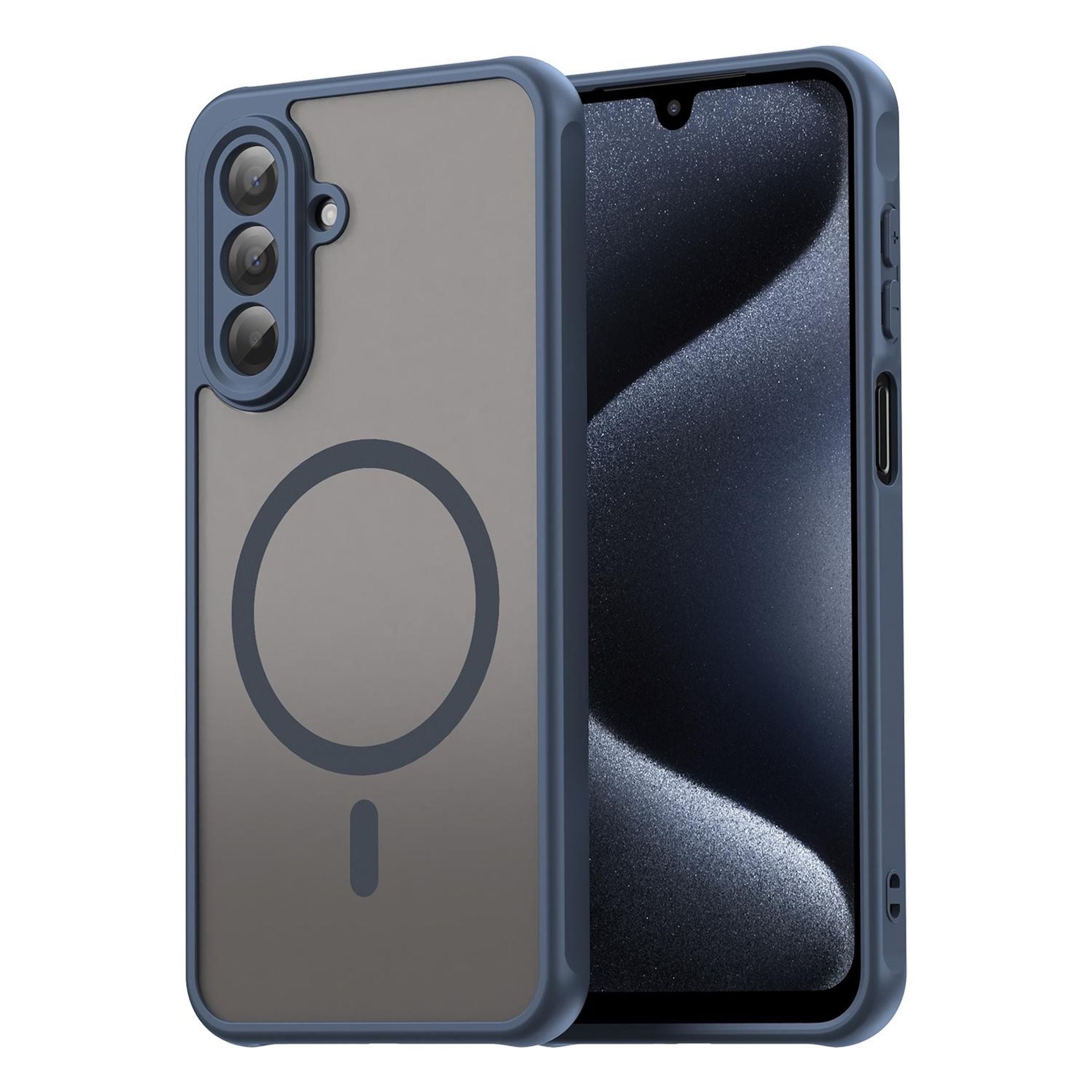 MagSafe f&uuml;r Samsung Galaxy A26 5G TPU Hybrid Kameraschutz Matt Blau 