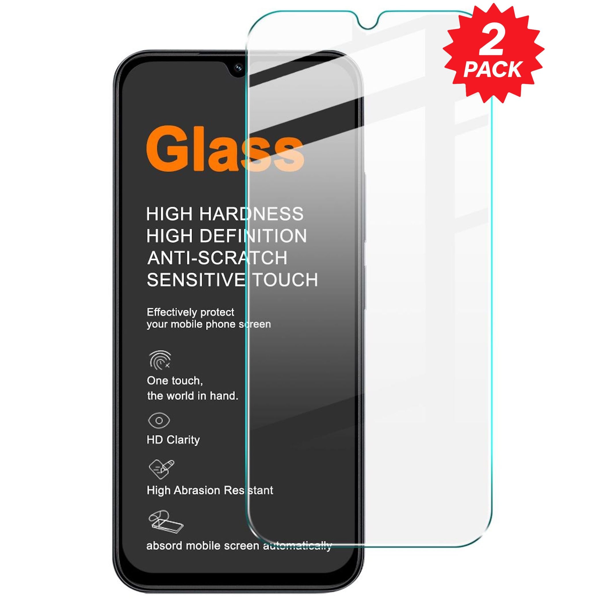 2x f&uuml;r Xiaomi Redmi A7 Pro Bildschirmschutz 9H HD Hartglas 