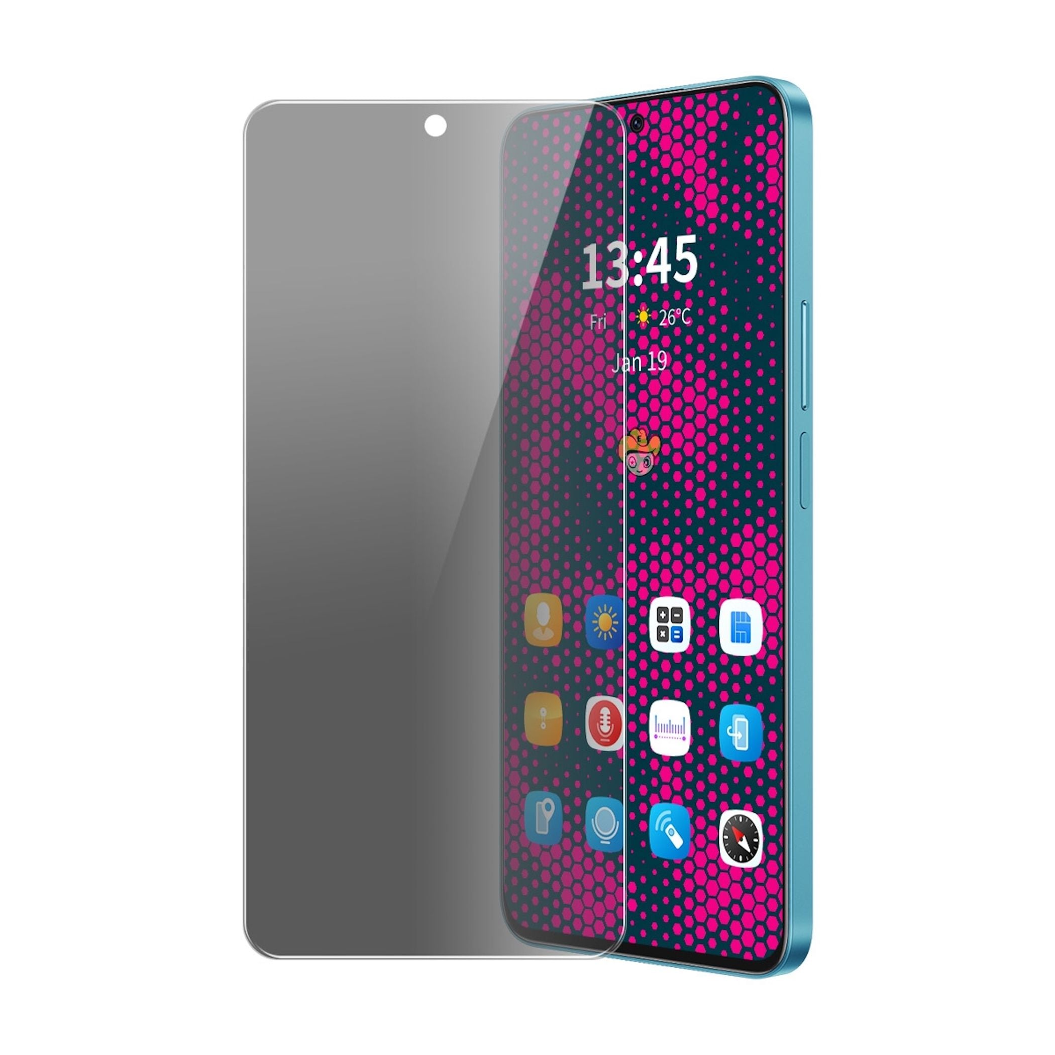 1x Privacy Schutzglas f&uuml;r Motorola Moto G47 5G Displayschutz 9H Blickschutz Glas 