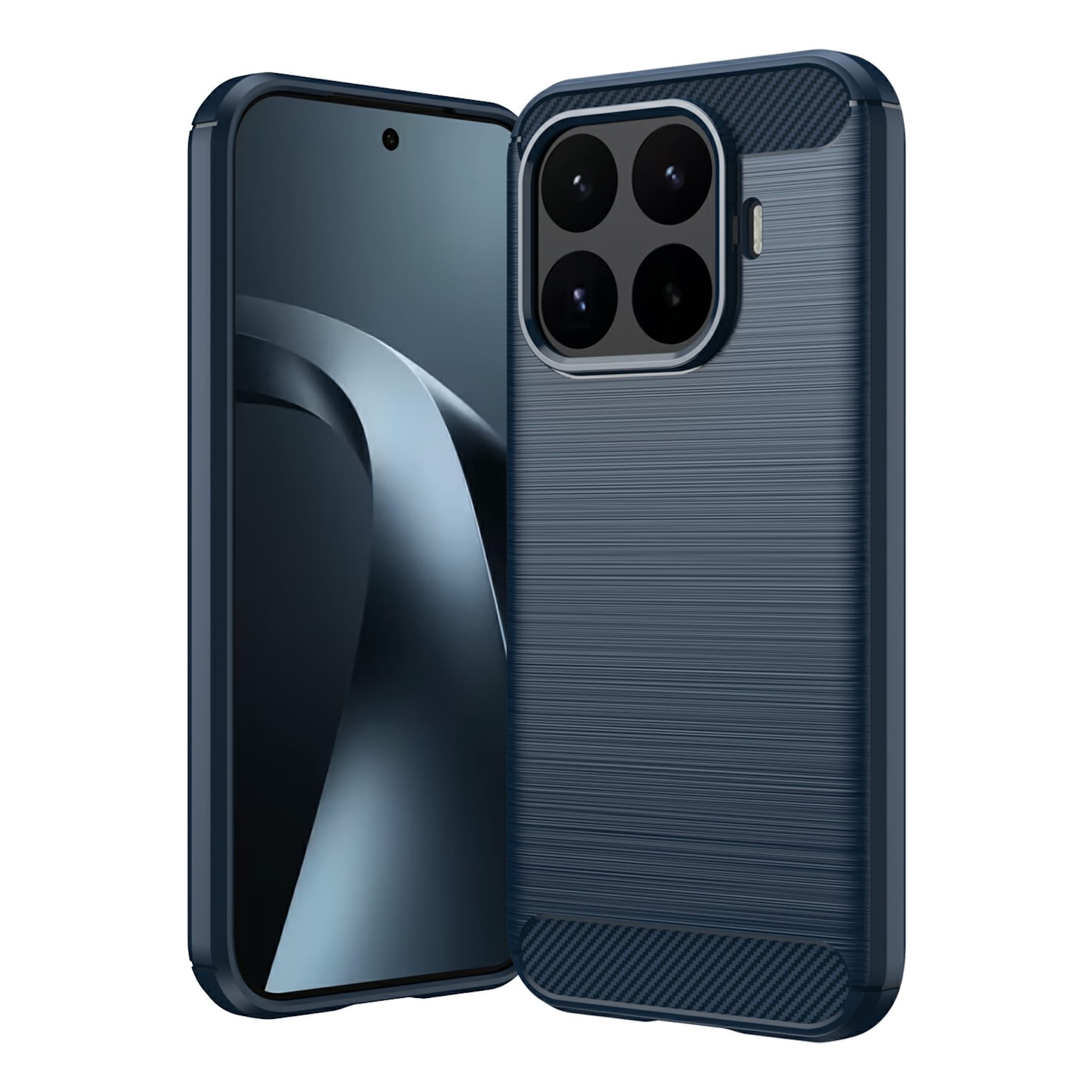 Handy H&uuml;lle f&uuml;r Xiaomi 17T Pro Carbon Design Schutz Sto&szlig;fest Case Blau 