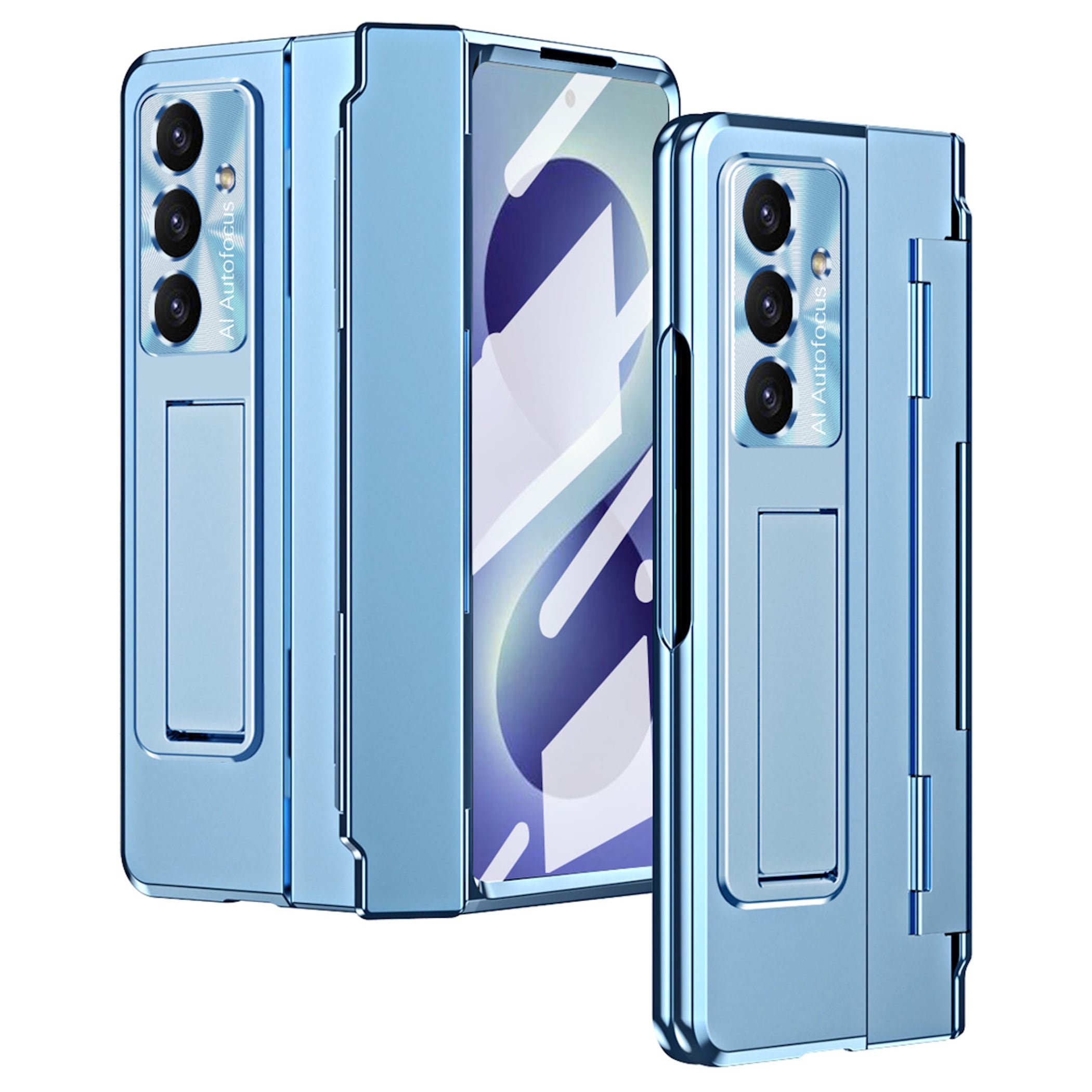 Handyh&uuml;lle Klapph&uuml;lle + HD Display Folie Samsung Galaxy Z Fold8 Ultra 5G Blau 