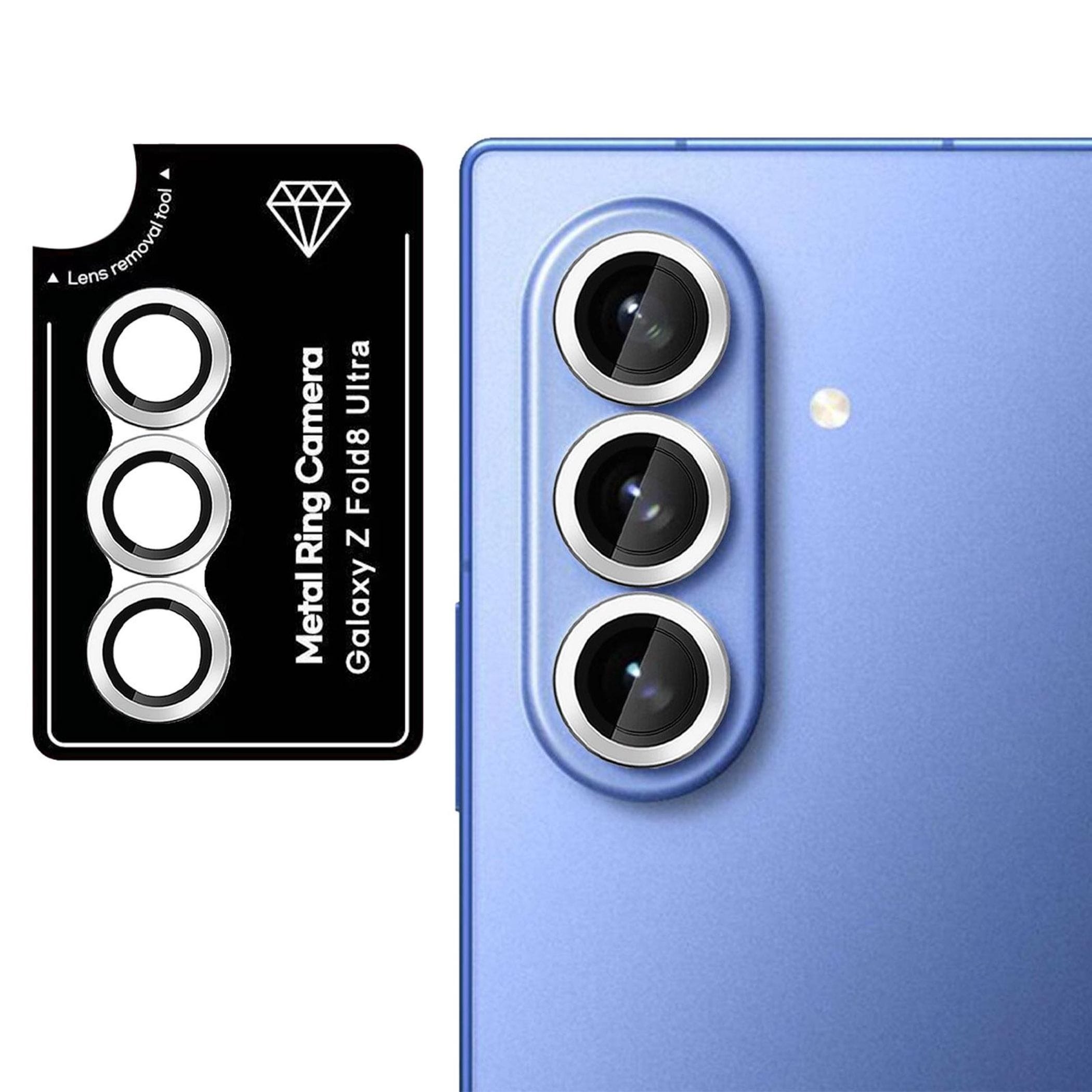Kamera Schutzglas Linsenschutz f&uuml;r Samsung Galaxy Z Fold8 Ultra 9H Glas Silber 