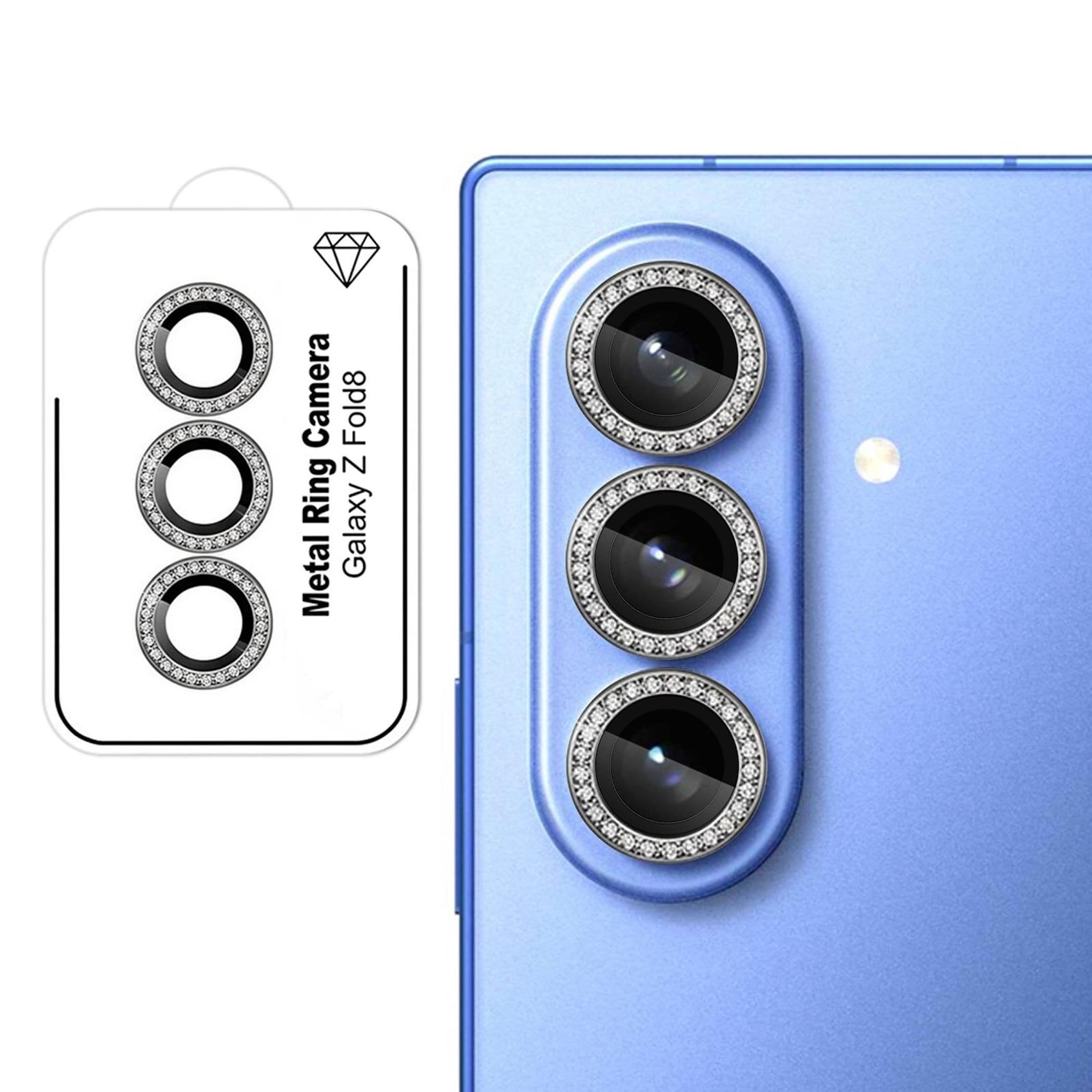 Kamera Schutzglas Linsenglas f&uuml;r Samsung Galaxy Z Fold8 Ultra 9H Glitzer Ring 
