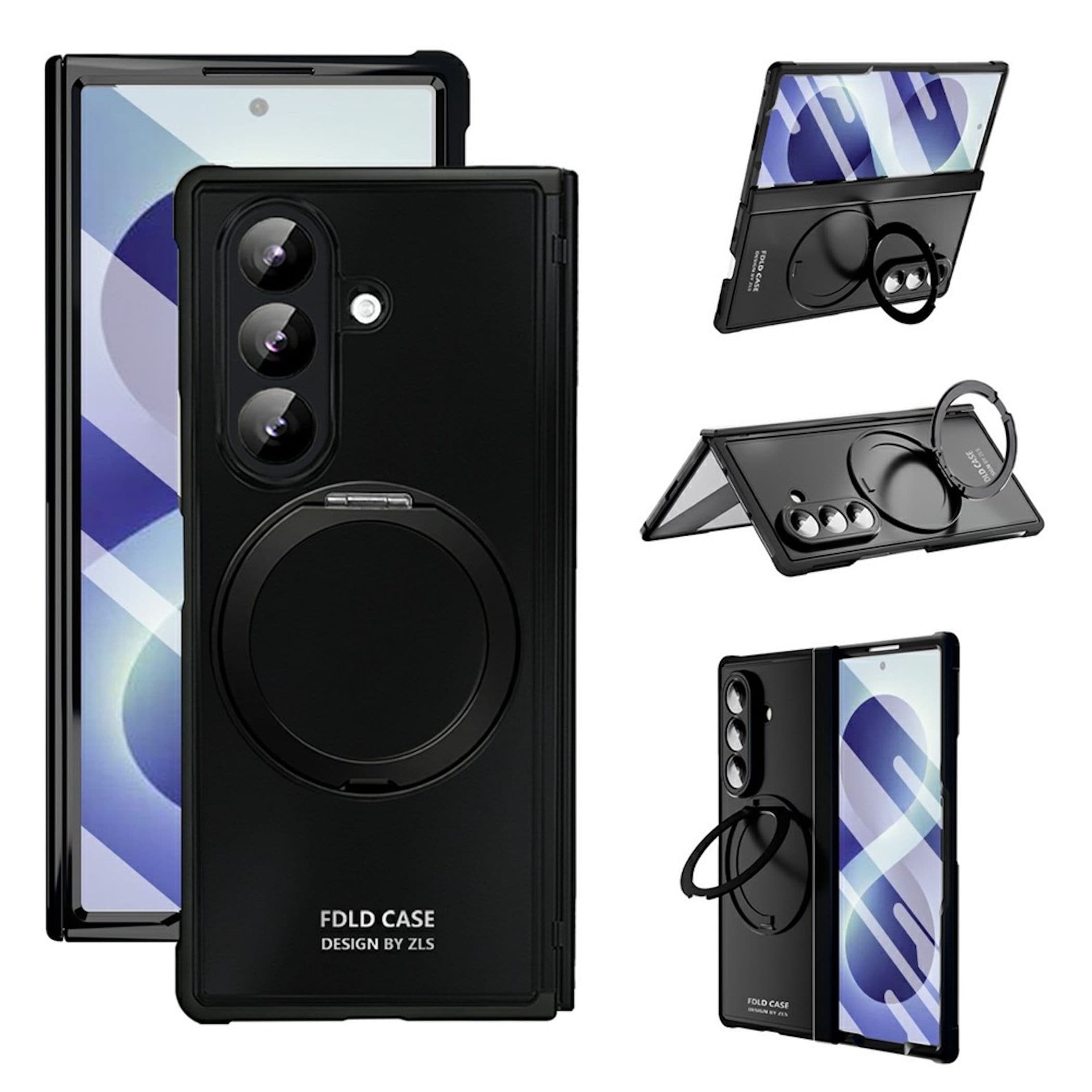 Handyh&uuml;lle + Schutzglas f&uuml;r Samsung Galaxy Z Fold8 Ultra Full Cover Ringhalter 