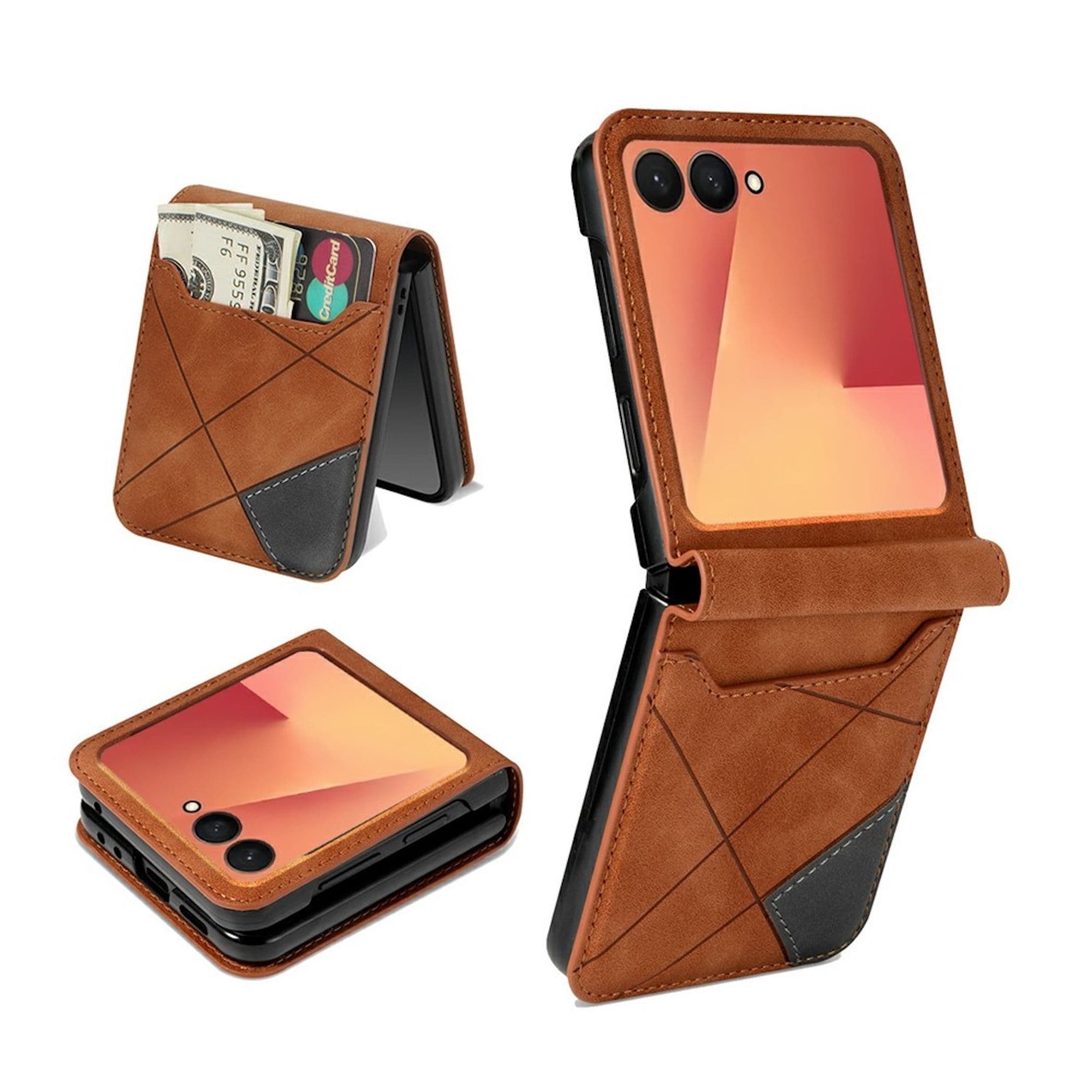 Handy H&uuml;lle Klapph&uuml;lle f&uuml;r Samsung Galaxy Z Flip8 Kartenfach Cover Farben Design 