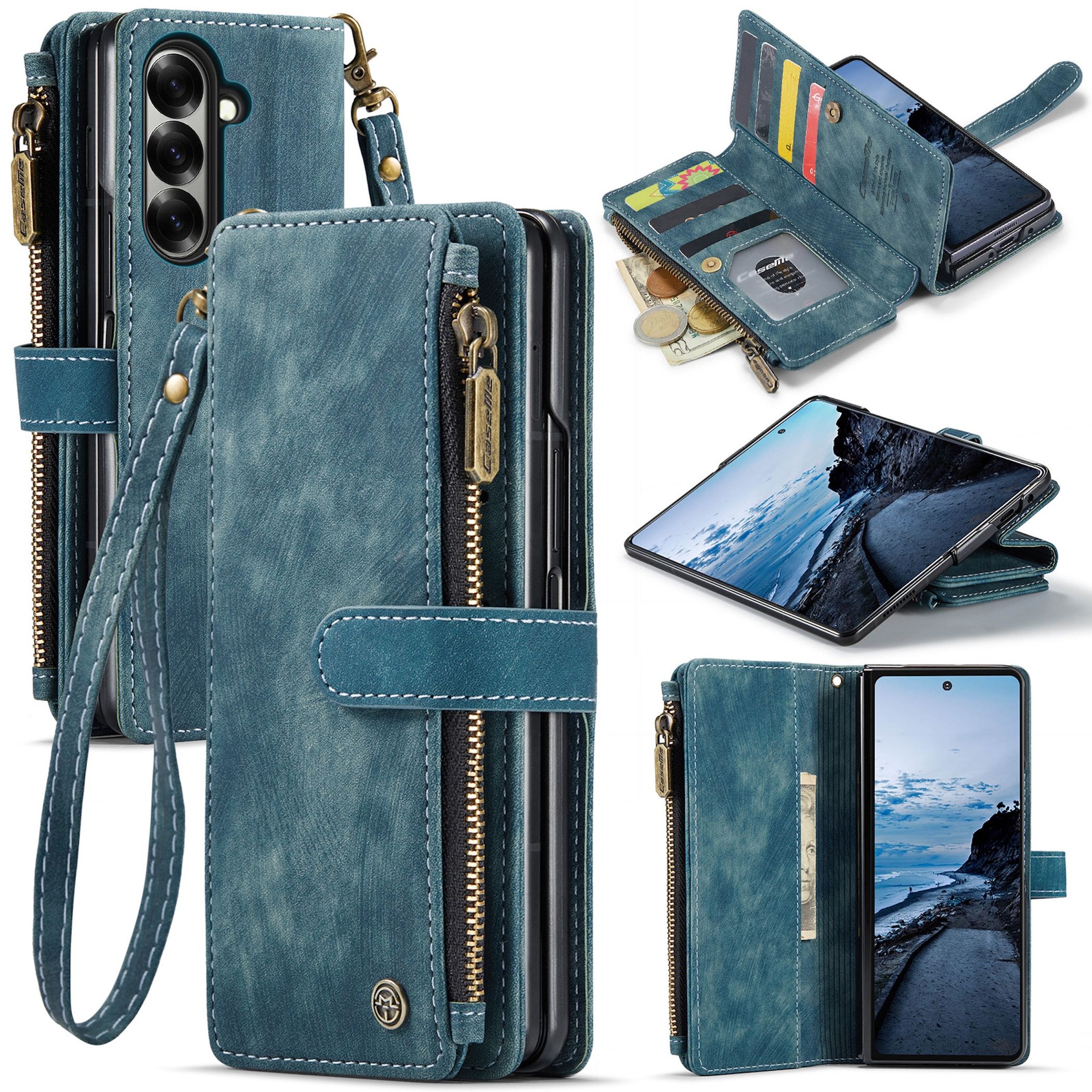Handyh&uuml;lle Klapph&uuml;lle f&uuml;r Samsung Galaxy Z Fold8 Ultra Kunstleder Rei&szlig;verschluss 
