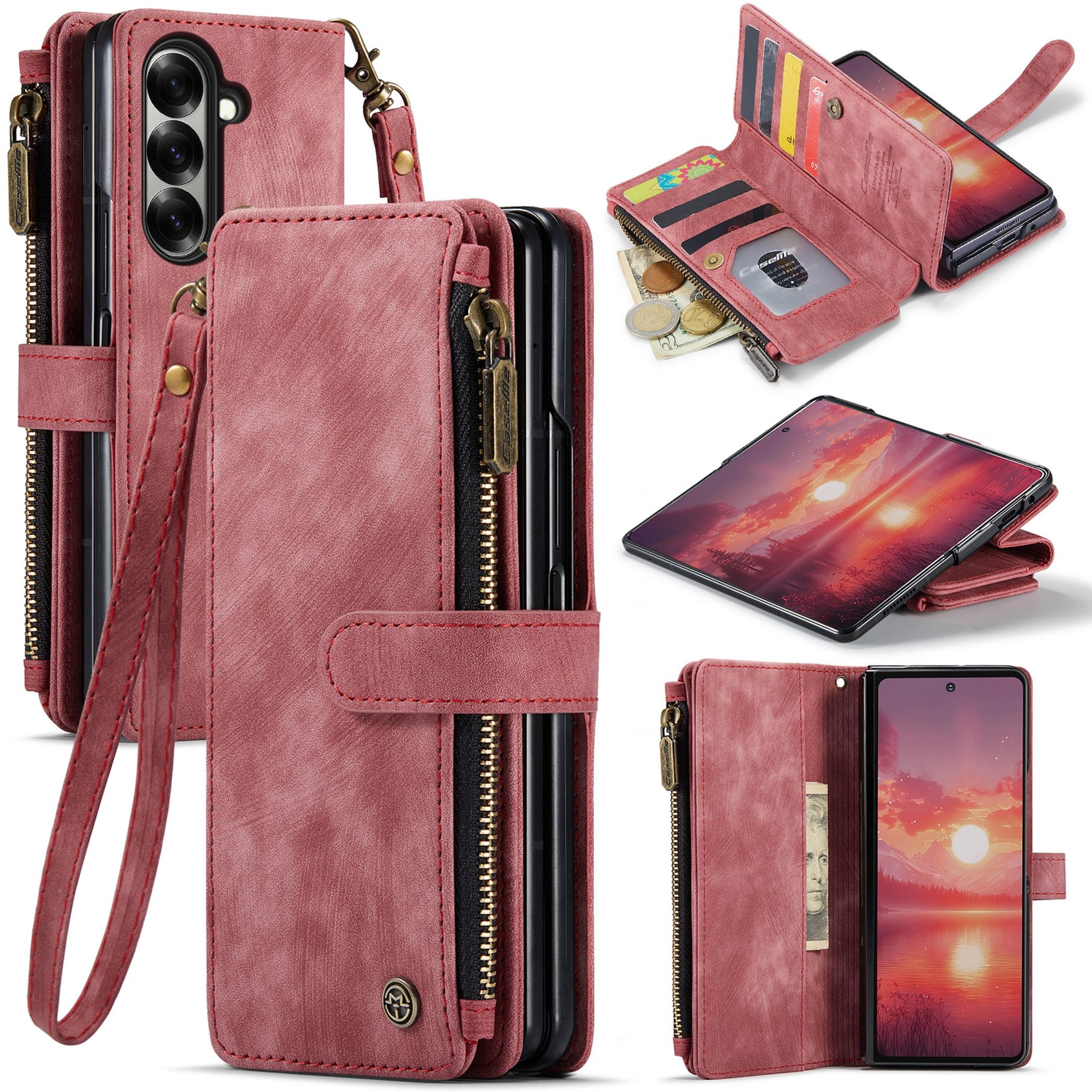 Handyh&uuml;lle Klapph&uuml;lle f&uuml;r Samsung Galaxy Z Fold8 Ultra Kunstleder Rei&szlig;verschluss 