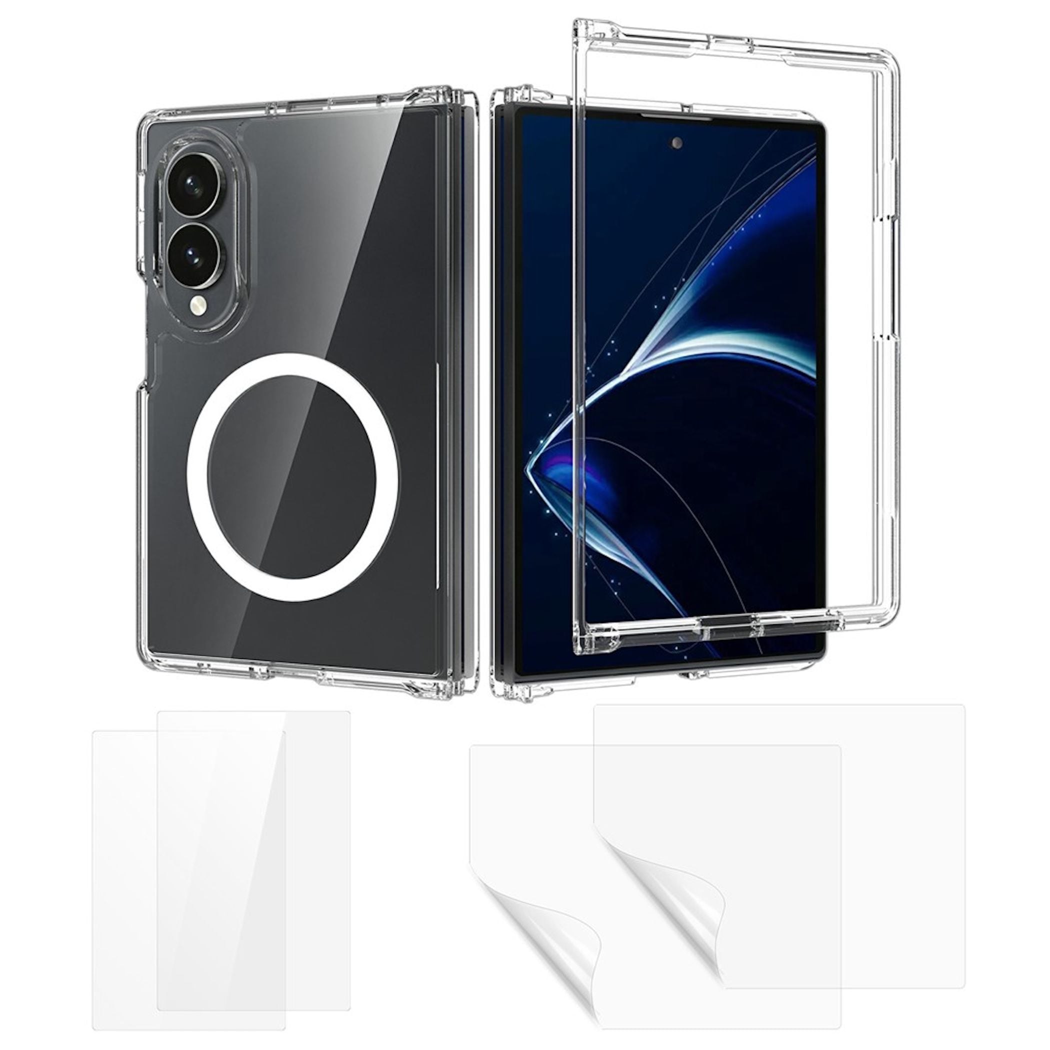 MagSafe H&uuml;lle + 2x Schutzglas + 2x Folie f&uuml;r Samsung Galaxy Z Fold8 5G Case Set 