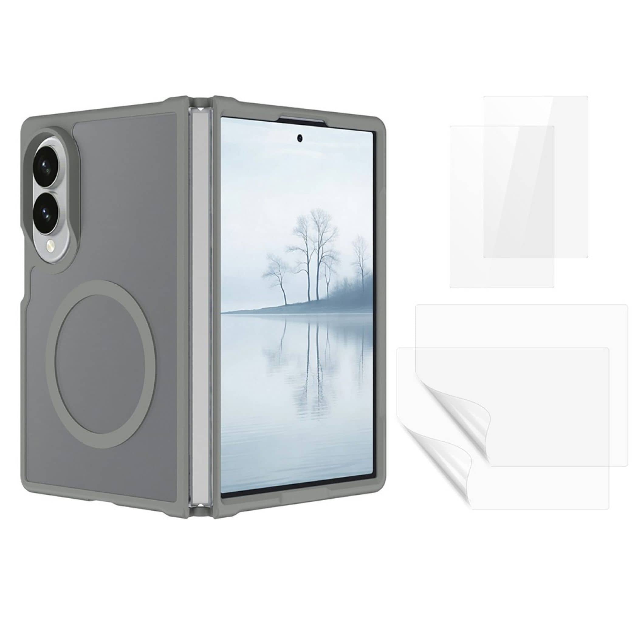 MagSafe H&uuml;lle + 2x Schutzglas + 2x Folie f&uuml;r Samsung Galaxy Z Fold8 5G Case Set 