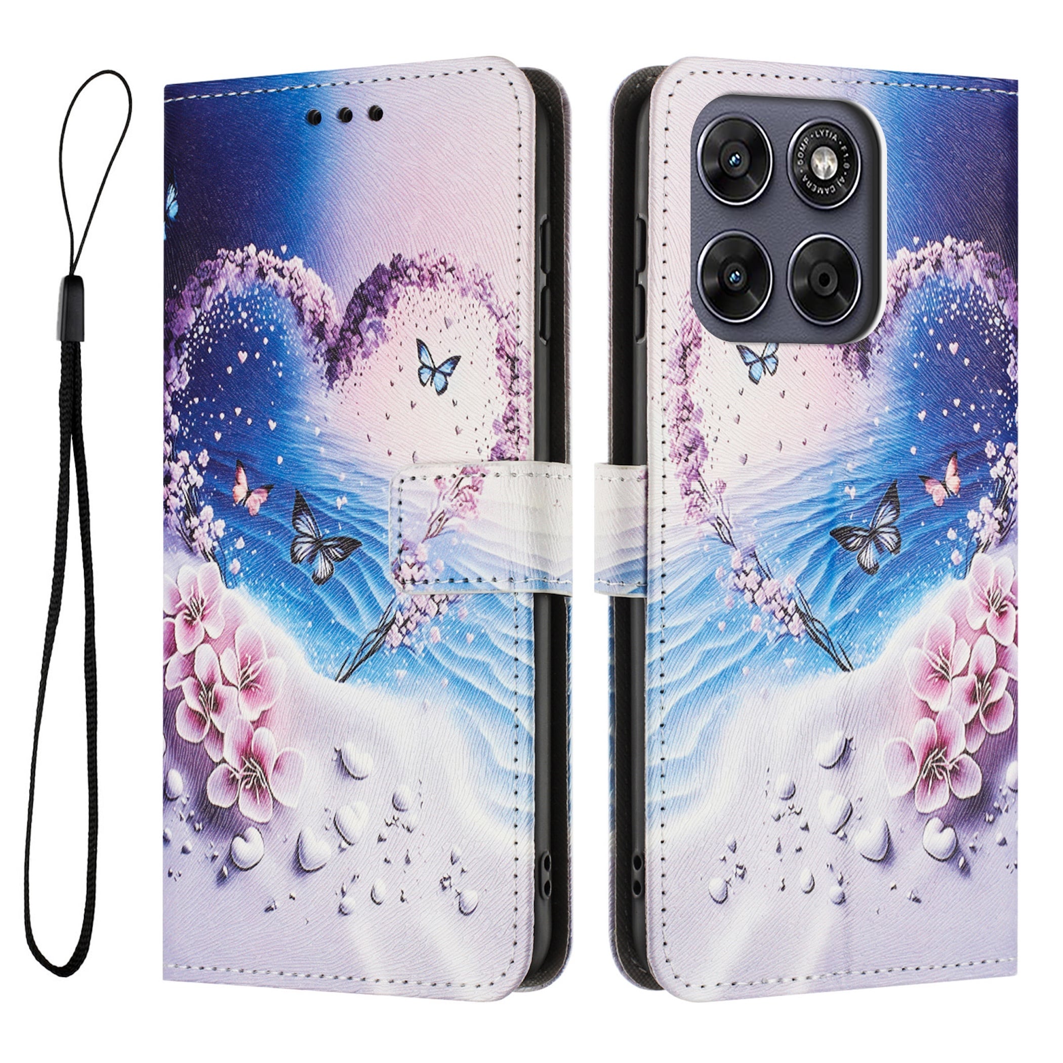 Handyh&uuml;lle Kunstleder f&uuml;r Motorola Moto G87 G77 G67 5G Cover Tasche Print Motiv 