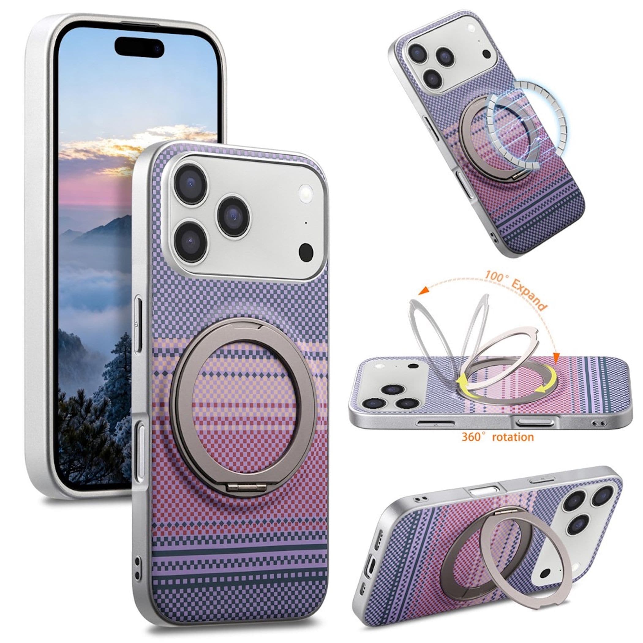 MagSafe Handyh&uuml;lle f&uuml;r Apple iPhone 18 17 Pro Pro Max Ringhalter Drehbar St&auml;nder 