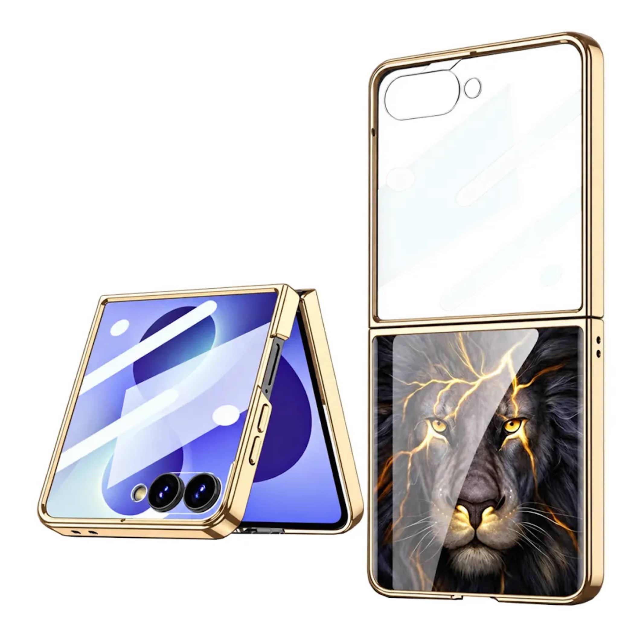 Handyh&uuml;lle + Display Schutzglas f&uuml;r Samsung Galaxy Z Flip8 L&ouml;we Design 360 Grad 