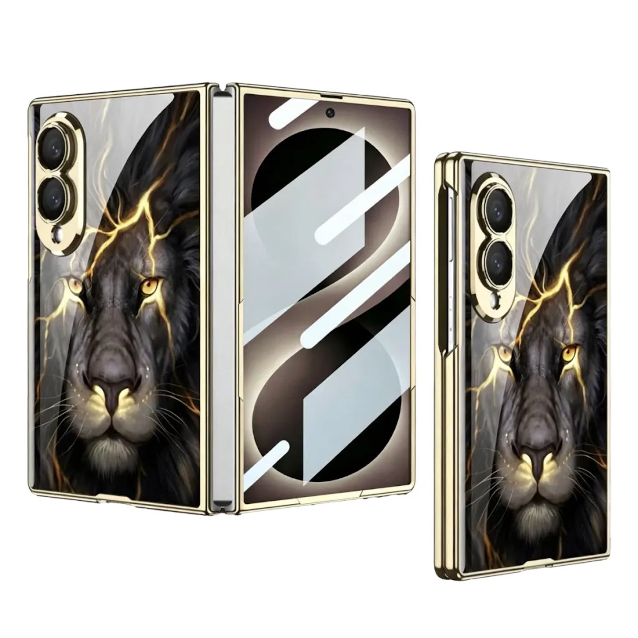 Handyh&uuml;lle + Display Schutzglas f&uuml;r Samsung Galaxy Z Fold8 L&ouml;we Design 360 Grad 