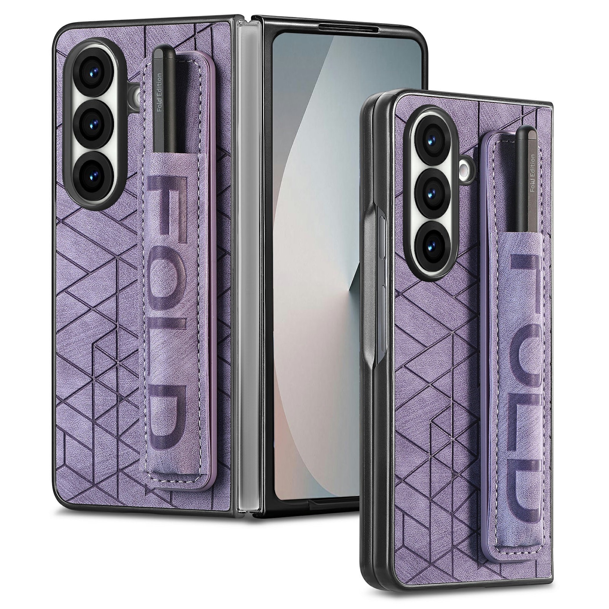 Handyh&uuml;lle Stifthalter Armband f&uuml;r Samsung Galaxy Z Fold8 Ultra 5G Full Lila 