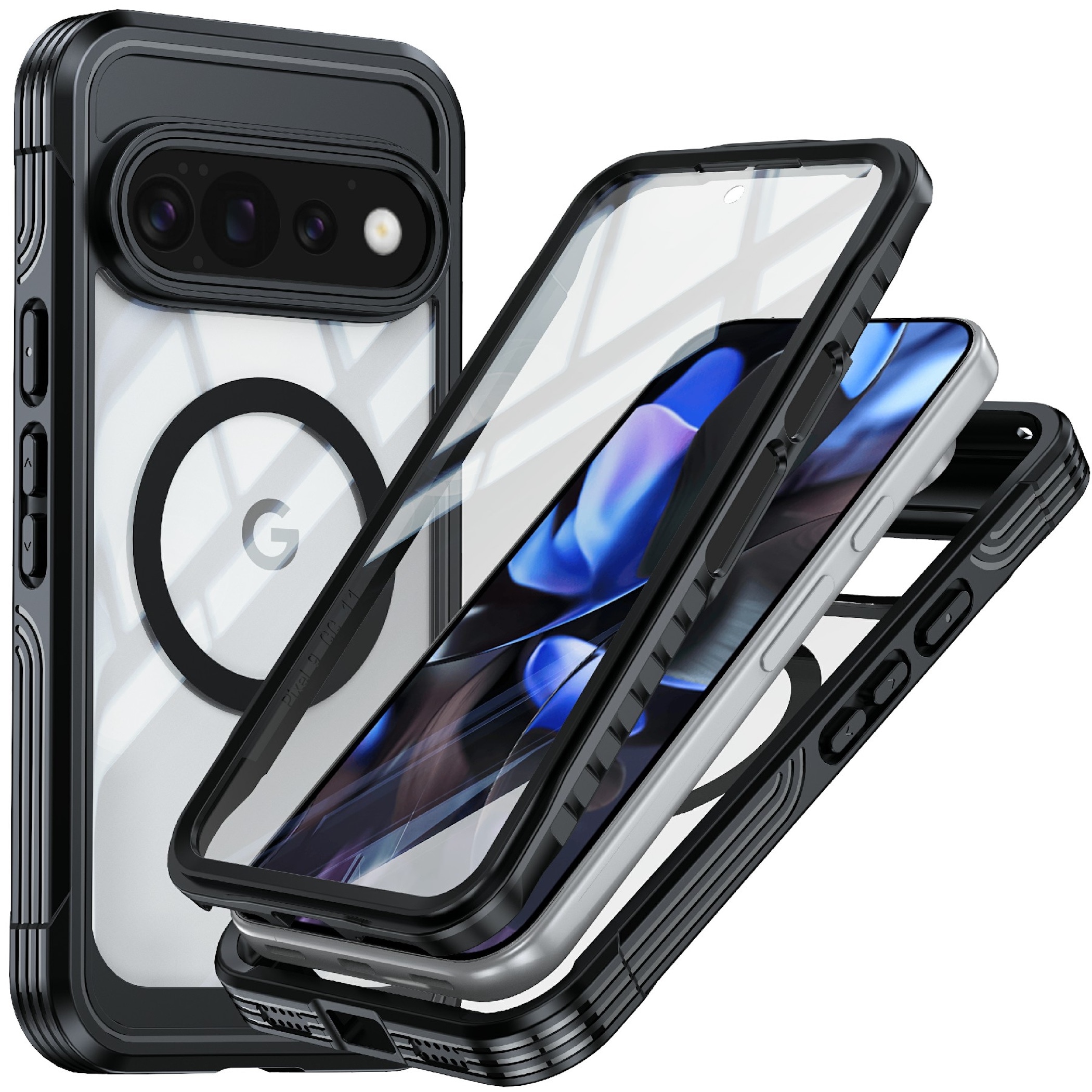 Handyh&uuml;lle Magsafe 360 Grad + H9 Display Glas Google Pixel 11 Pro XL magnetisch 