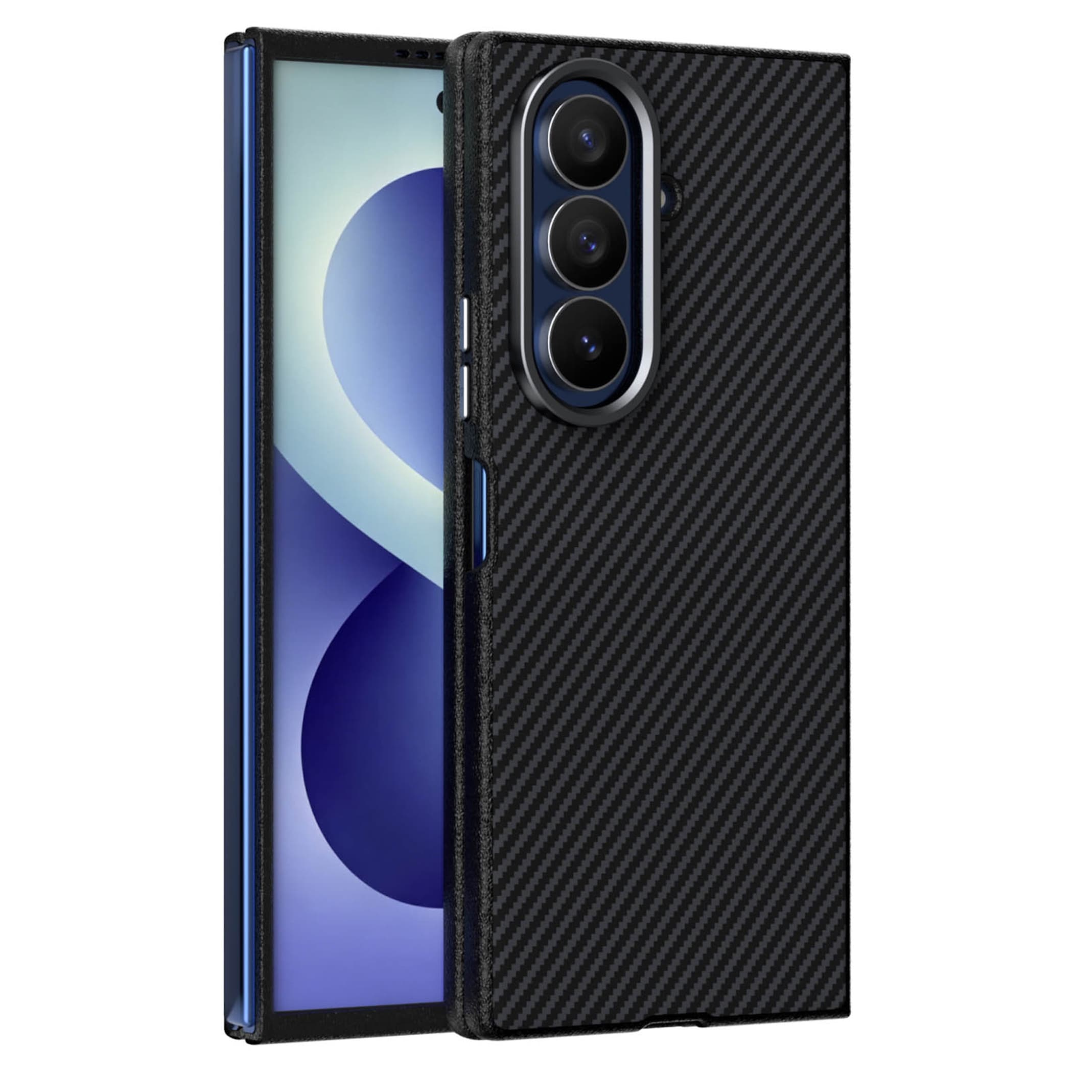 Handyh&uuml;lle Design PC f&uuml;r Samsung Galaxy Z Flip8 / Fold8 / Ultra 5G Carbon Optik 