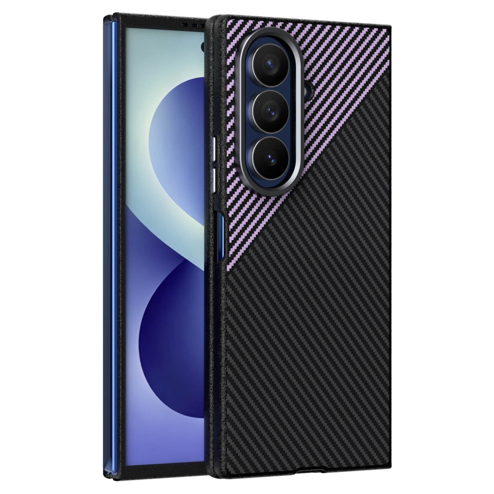 Handyh&uuml;lle Design PC f&uuml;r Samsung Galaxy Z Flip8 / Fold8 / Ultra 5G Carbon Optik 