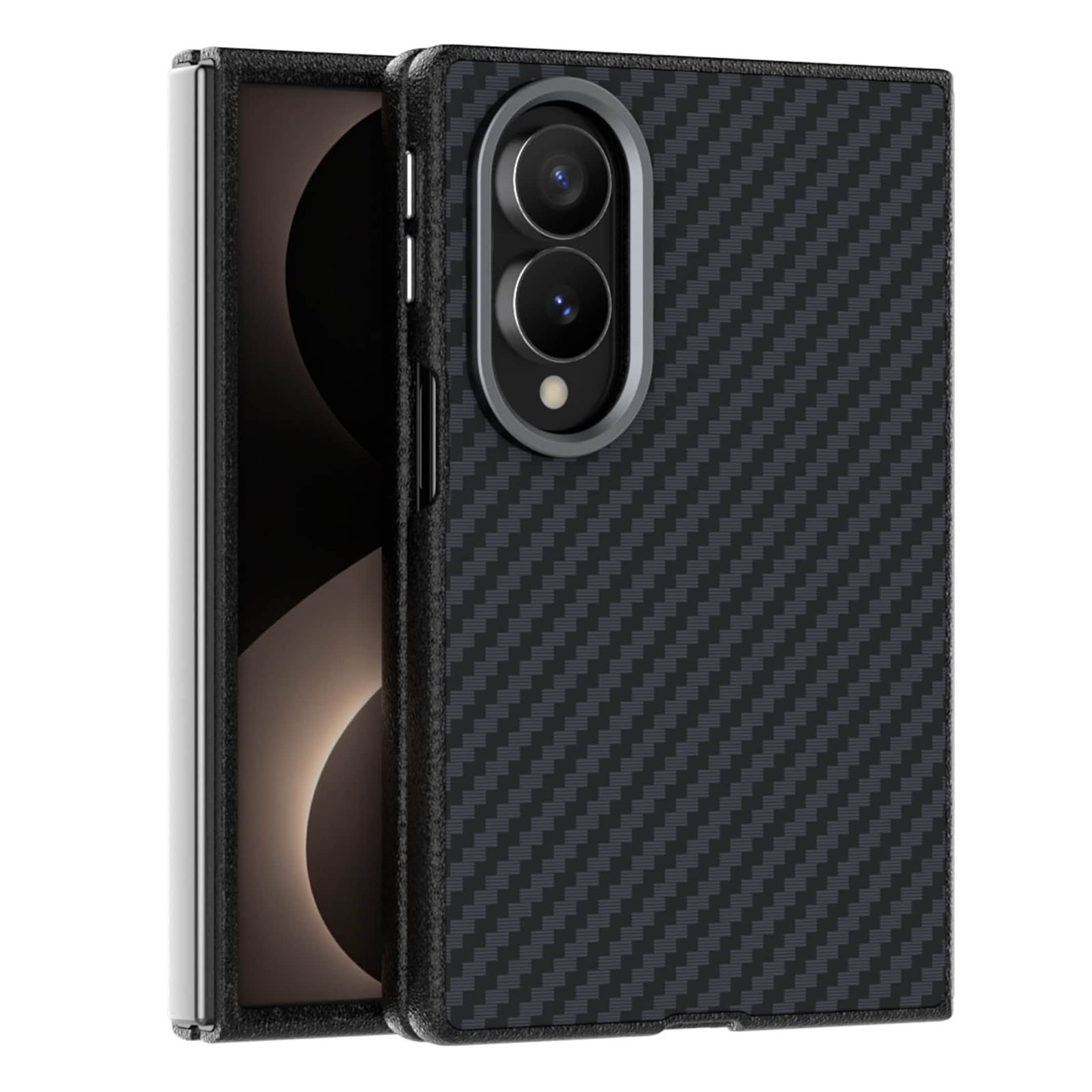Handyh&uuml;lle Design PC f&uuml;r Samsung Galaxy Z Flip8 / Fold8 / Ultra 5G Carbon Optik 
