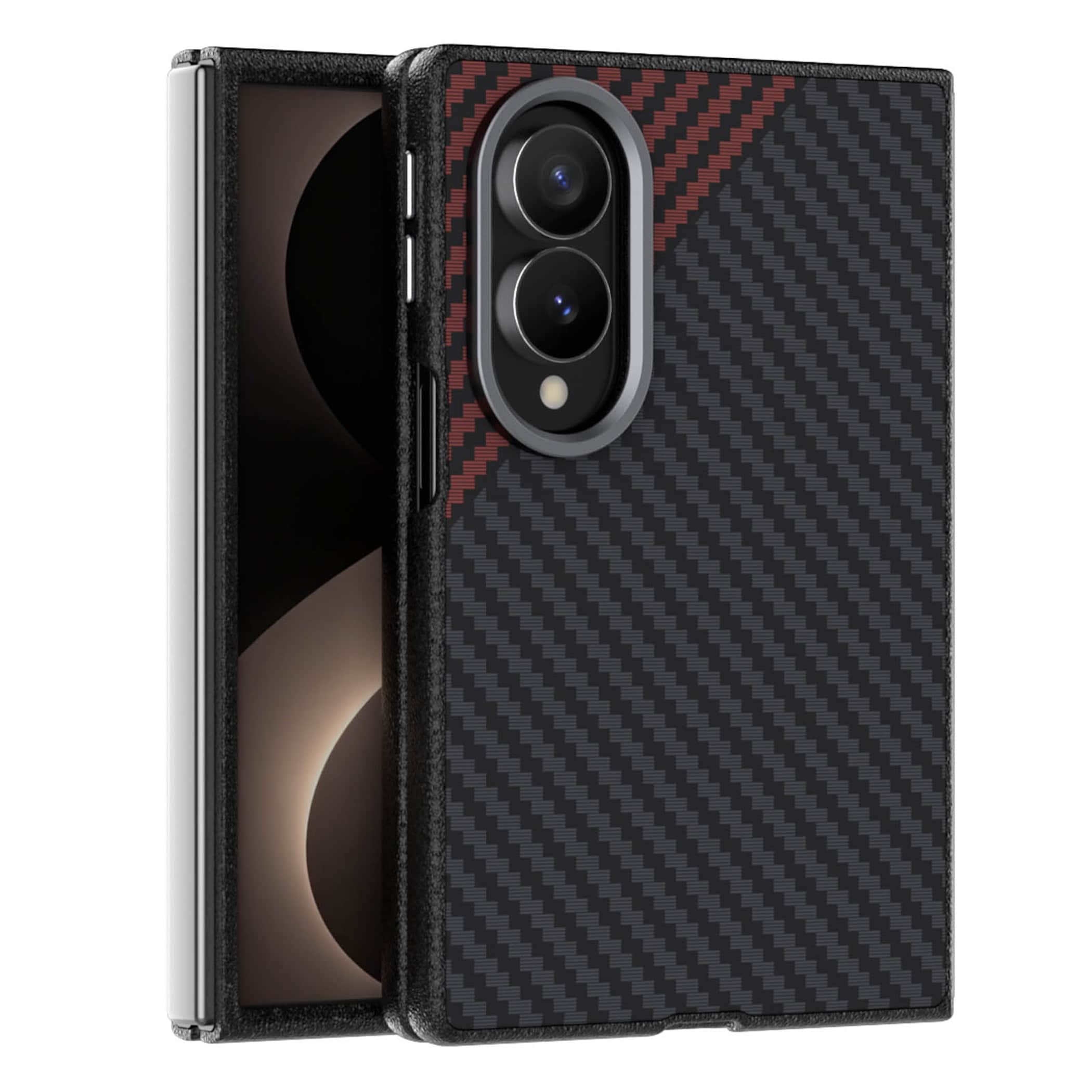 Handyh&uuml;lle Design PC f&uuml;r Samsung Galaxy Z Flip8 / Fold8 / Ultra 5G Carbon Optik 