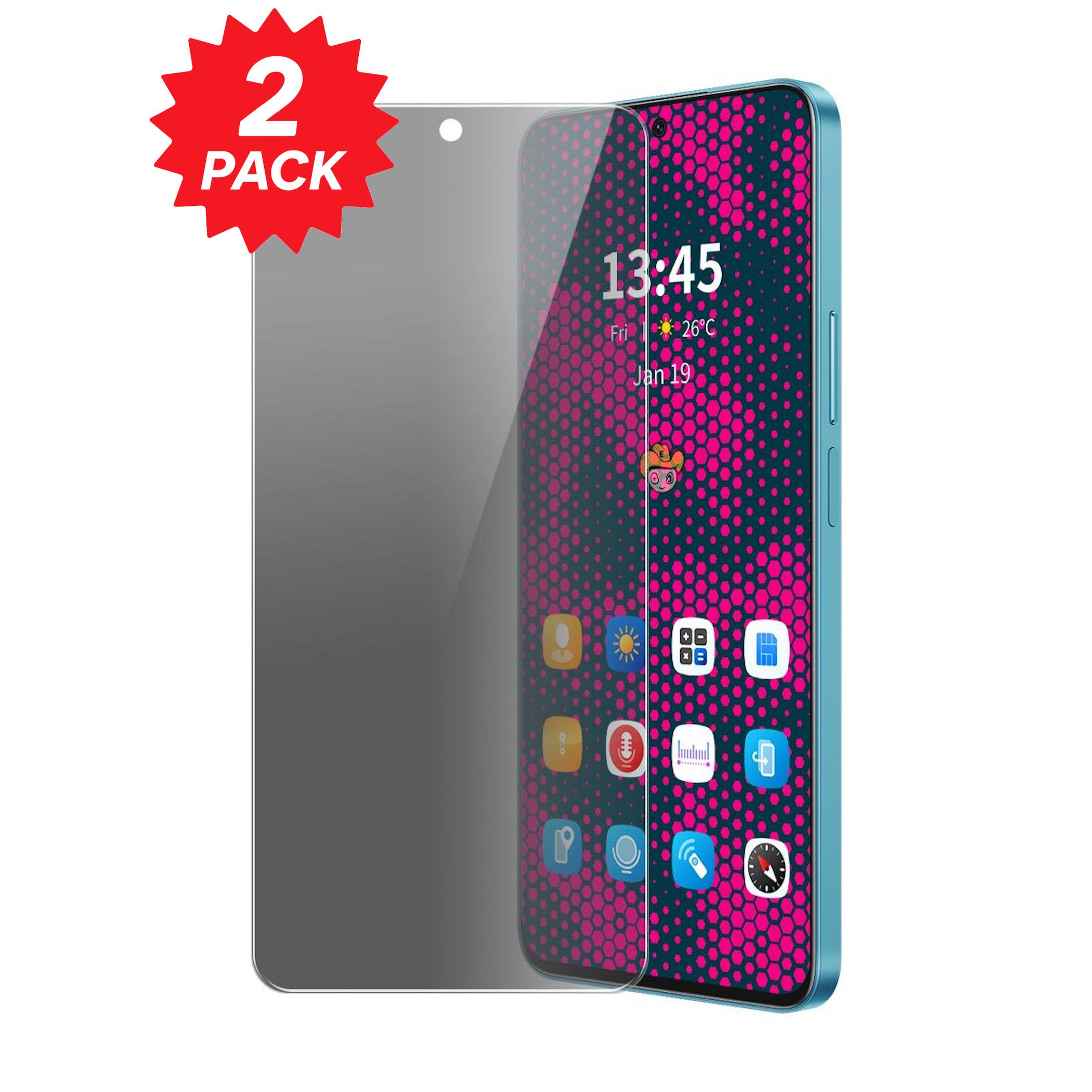 2x Privacy Schutzglas f&uuml;r Xiaomi Redmi Note 17 Pro Displayschutz 9H Blickschutz 