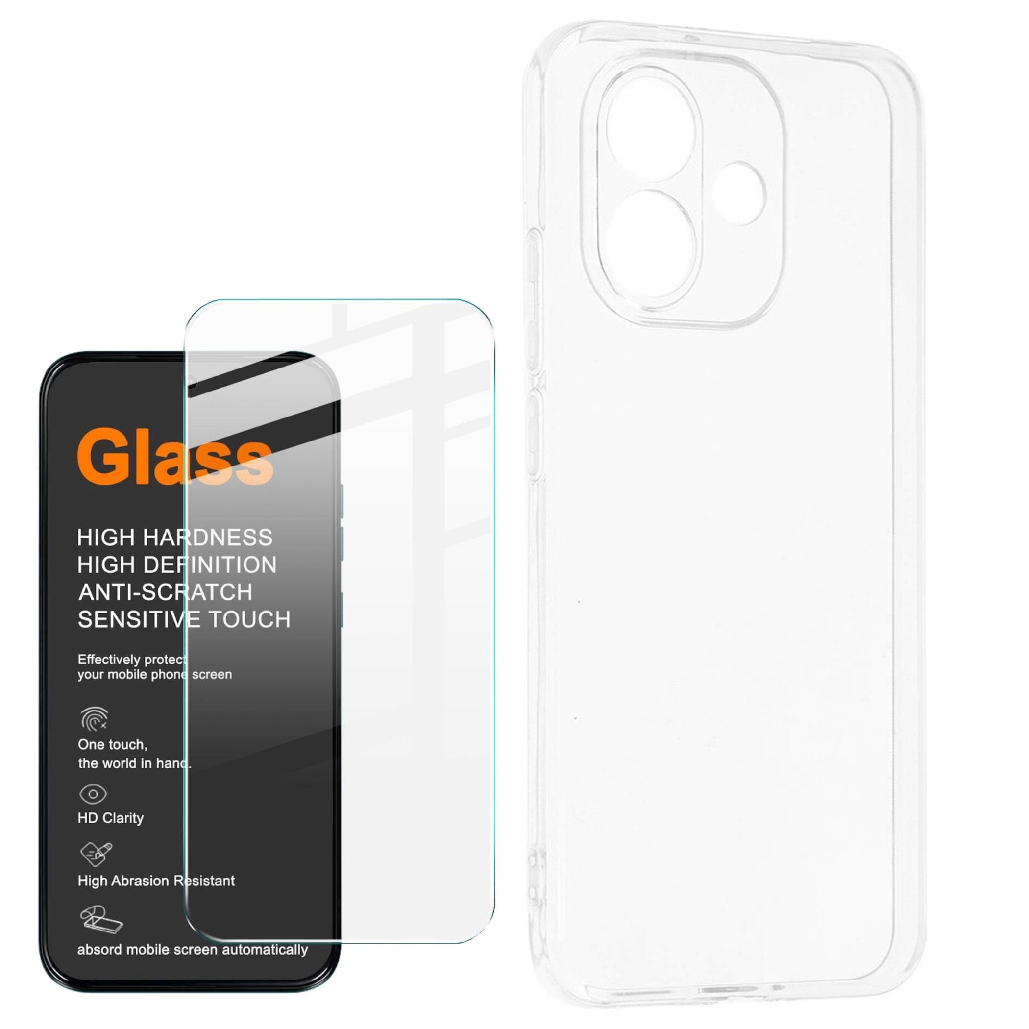 Handyh&uuml;lle + 9H Schutzglas f&uuml;r Xiaomi Redmi Note 17 TPU Set 2 in 1 Transparent 