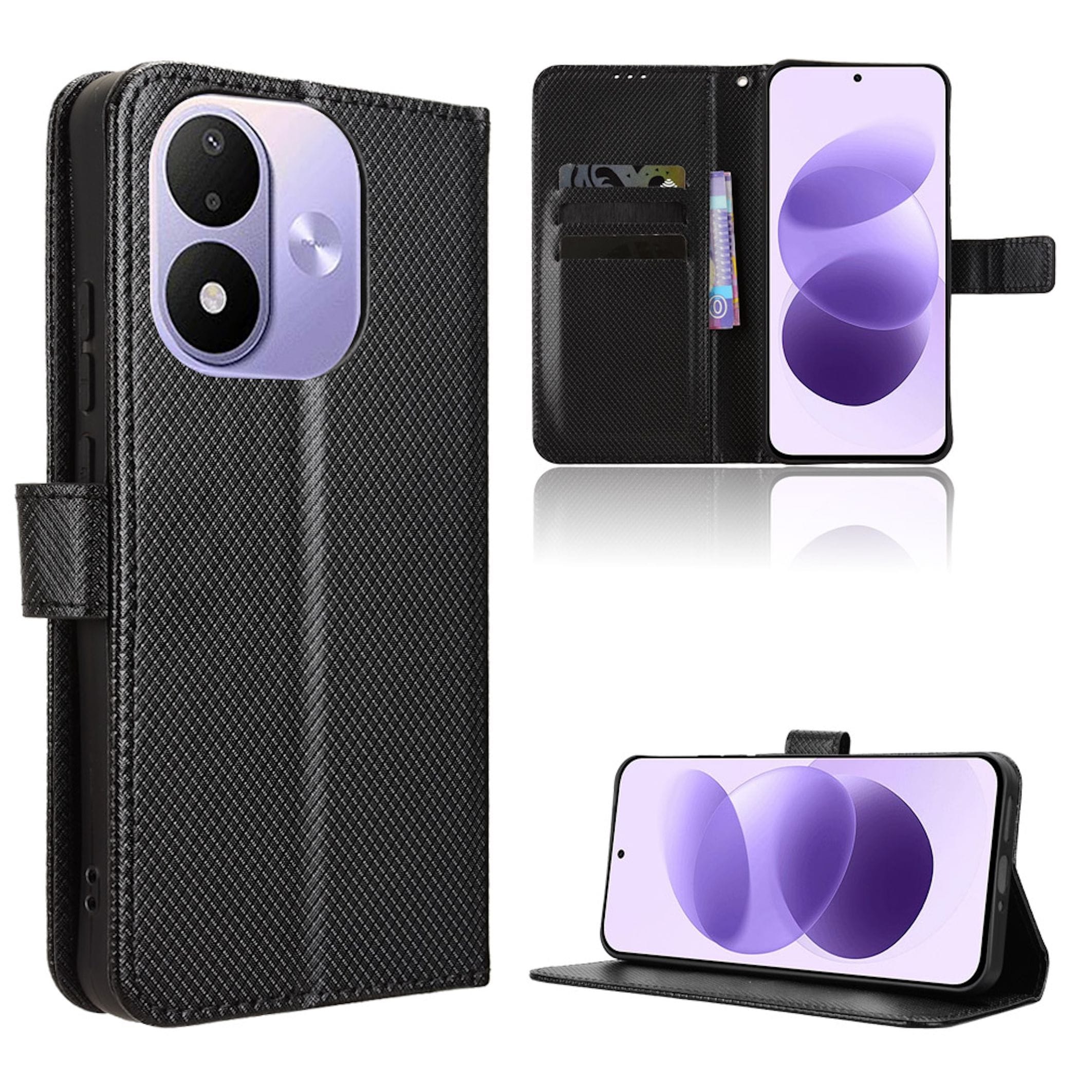 Handyh&uuml;lle Klapp f&uuml;r Xiaomi Redmi Note 17 / 17 Pro Kunstleder Diamant Design 
