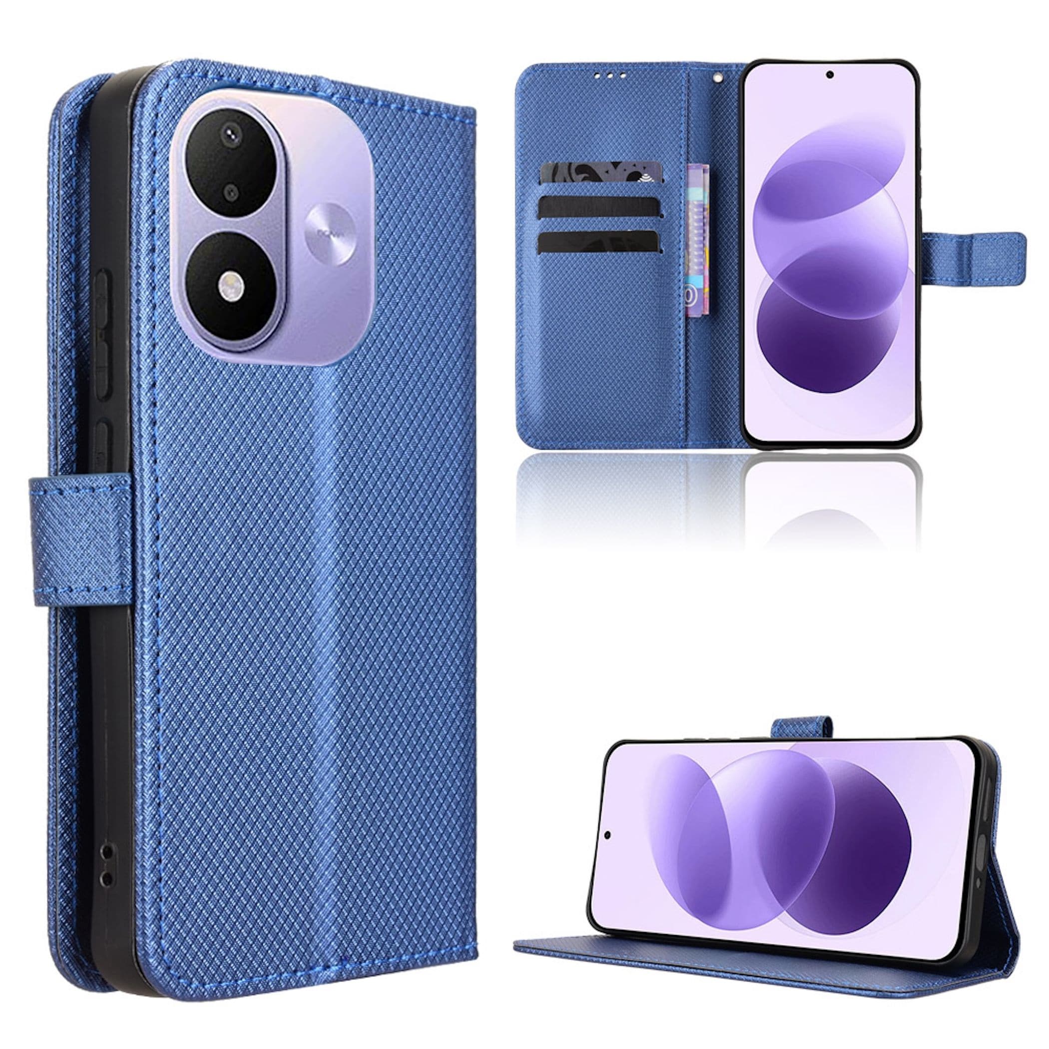 Handyh&uuml;lle Klapp f&uuml;r Xiaomi Redmi Note 17 / 17 Pro Kunstleder Diamant Design 