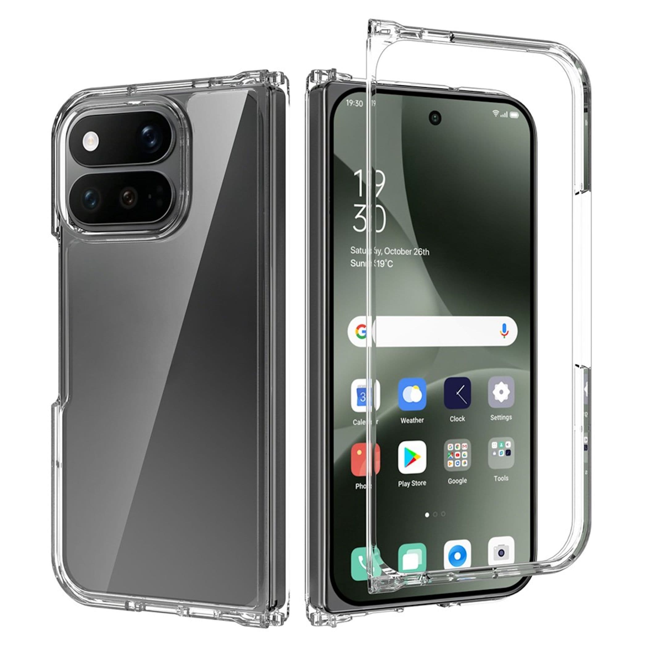 Handy H&uuml;lle f&uuml;r Google Pixel 11 Pro Fold Acryl TPU Kameraschutz Transparent 