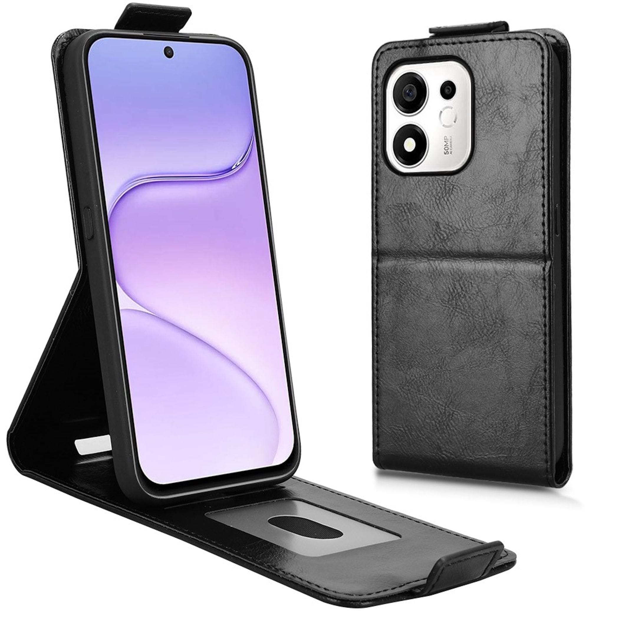 Handy H&uuml;lle Klapph&uuml;lle f&uuml;r Honor 600 Smart 5G Kartenfach Kunstleder Schwarz 