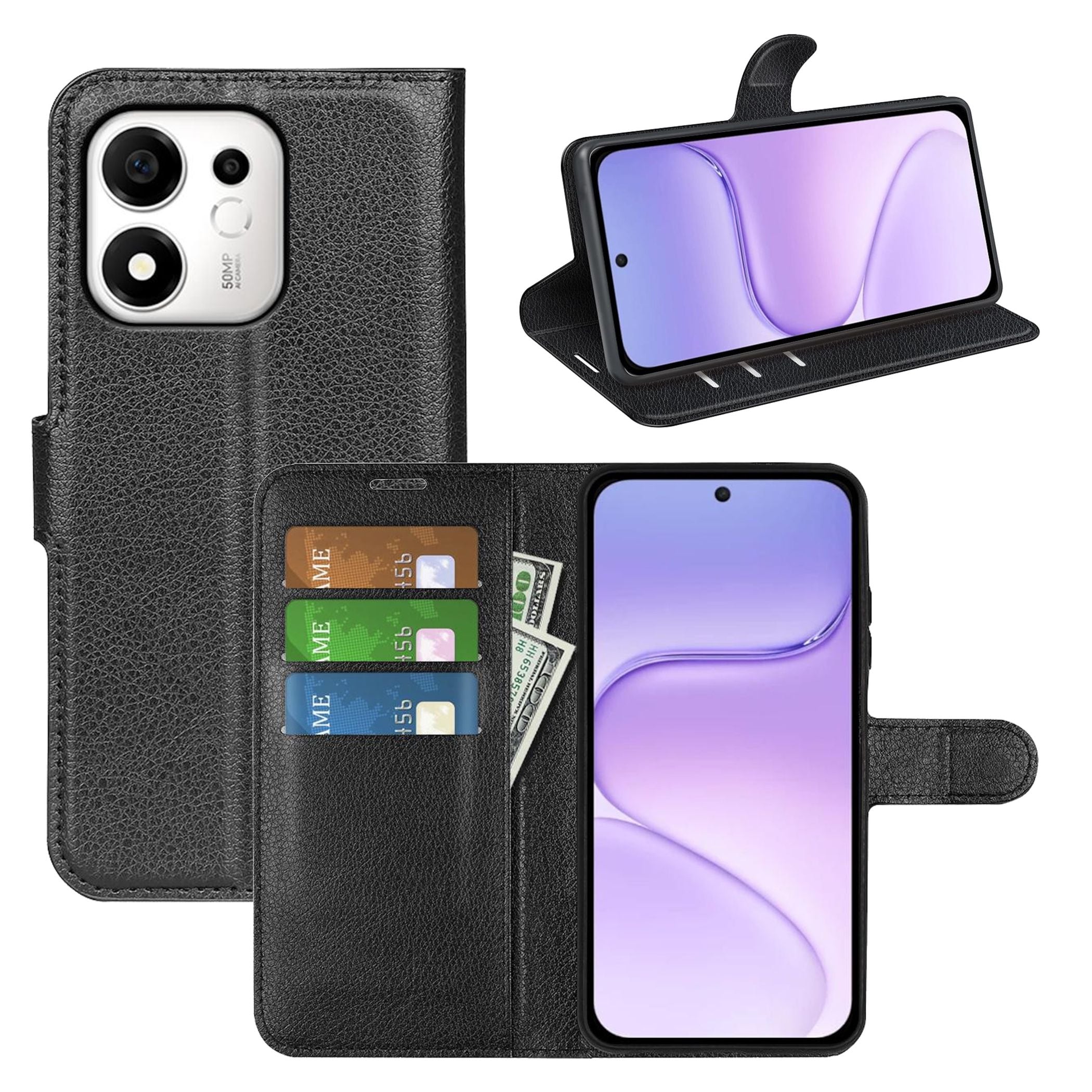 Handy H&uuml;lle Klapph&uuml;lle f&uuml;r Honor 600 Smart 5G Kunstleder Flip Wallet Tasche 