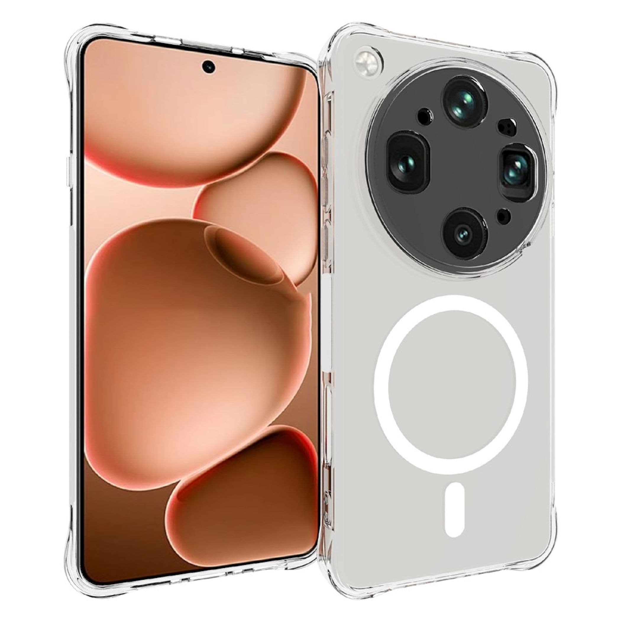 MagSafe Handy H&uuml;lle f&uuml;r Oppo Find X9 Ultra 5G Magnetring Sto&szlig;schutz Transparent 