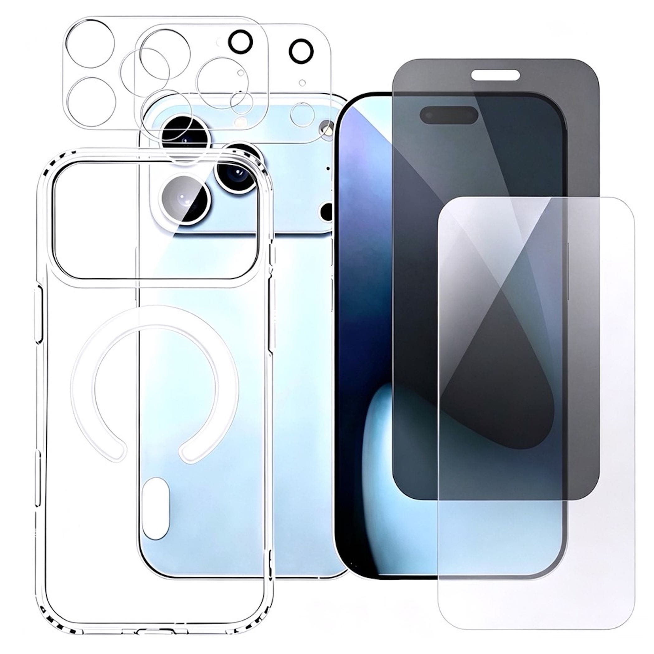 MagSafe H&uuml;lle + 2x Schutzglas + 2x Kameraschutz f&uuml;r Apple iPhone 18 Pro Case Set 