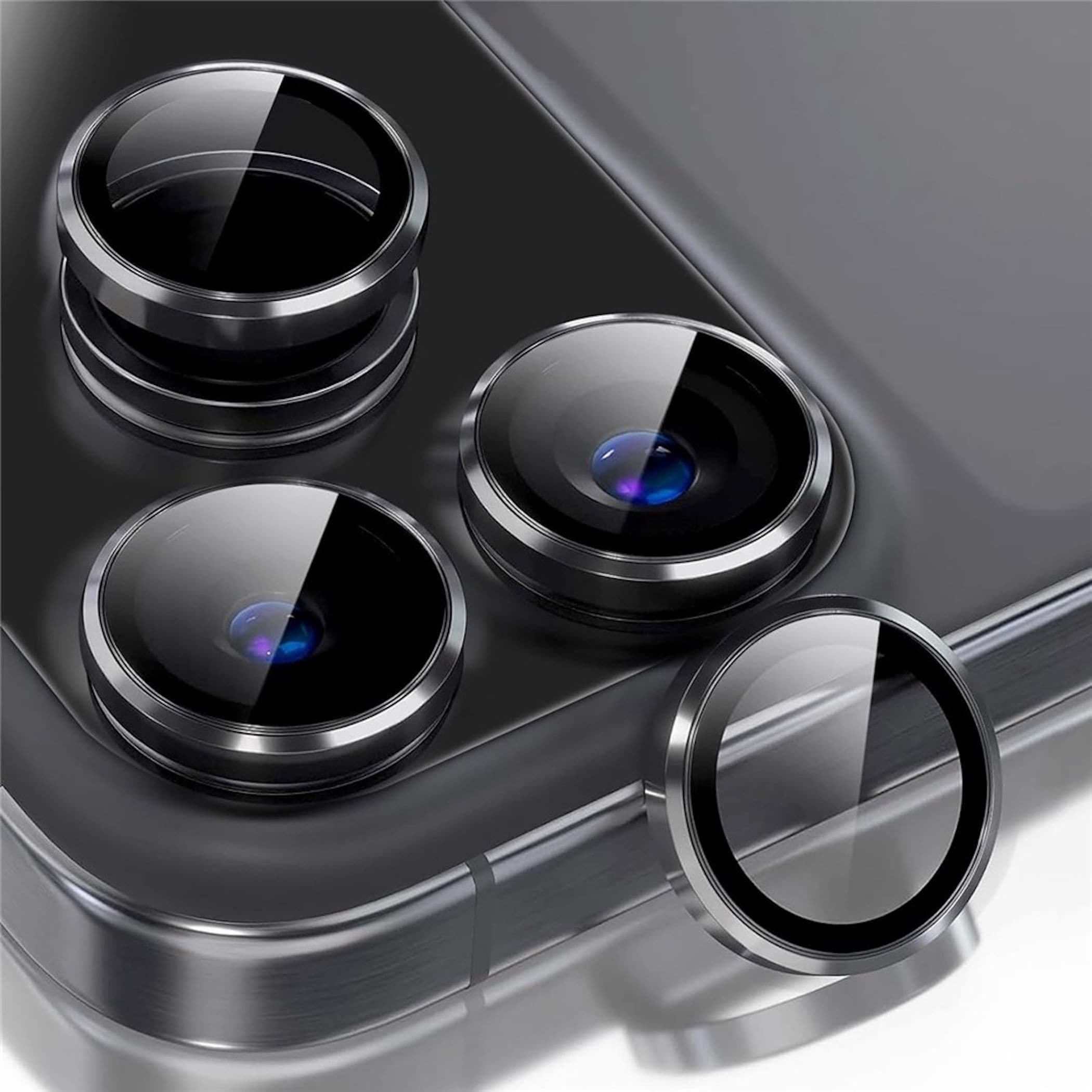 Kamera Schutzglas Linsenschutz f&uuml;r Apple iPhone 18 Pro Max 9H Glas Schwarz 