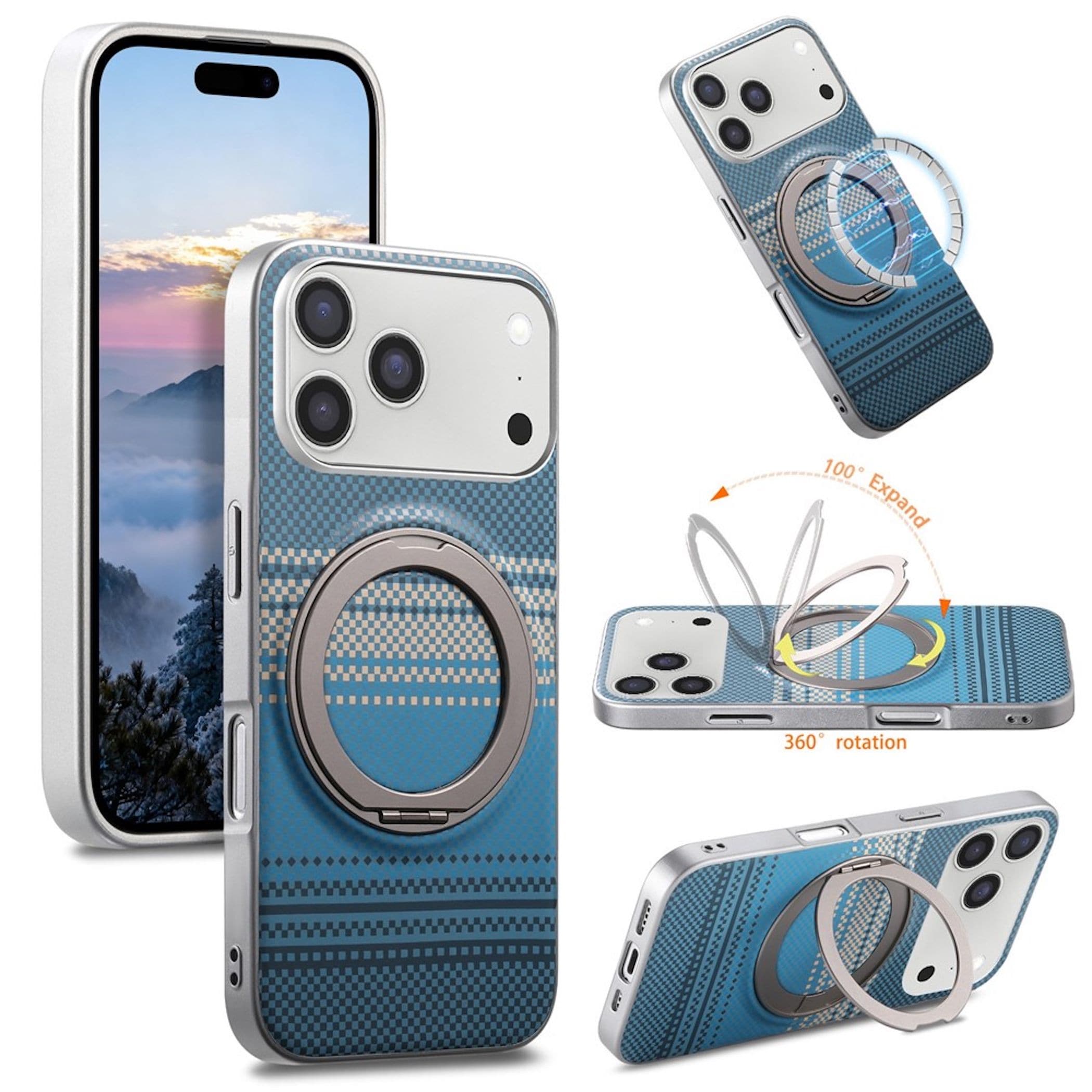 MagSafe Handyh&uuml;lle f&uuml;r Apple iPhone 18 17 Pro Pro Max Ringhalter Drehbar St&auml;nder 