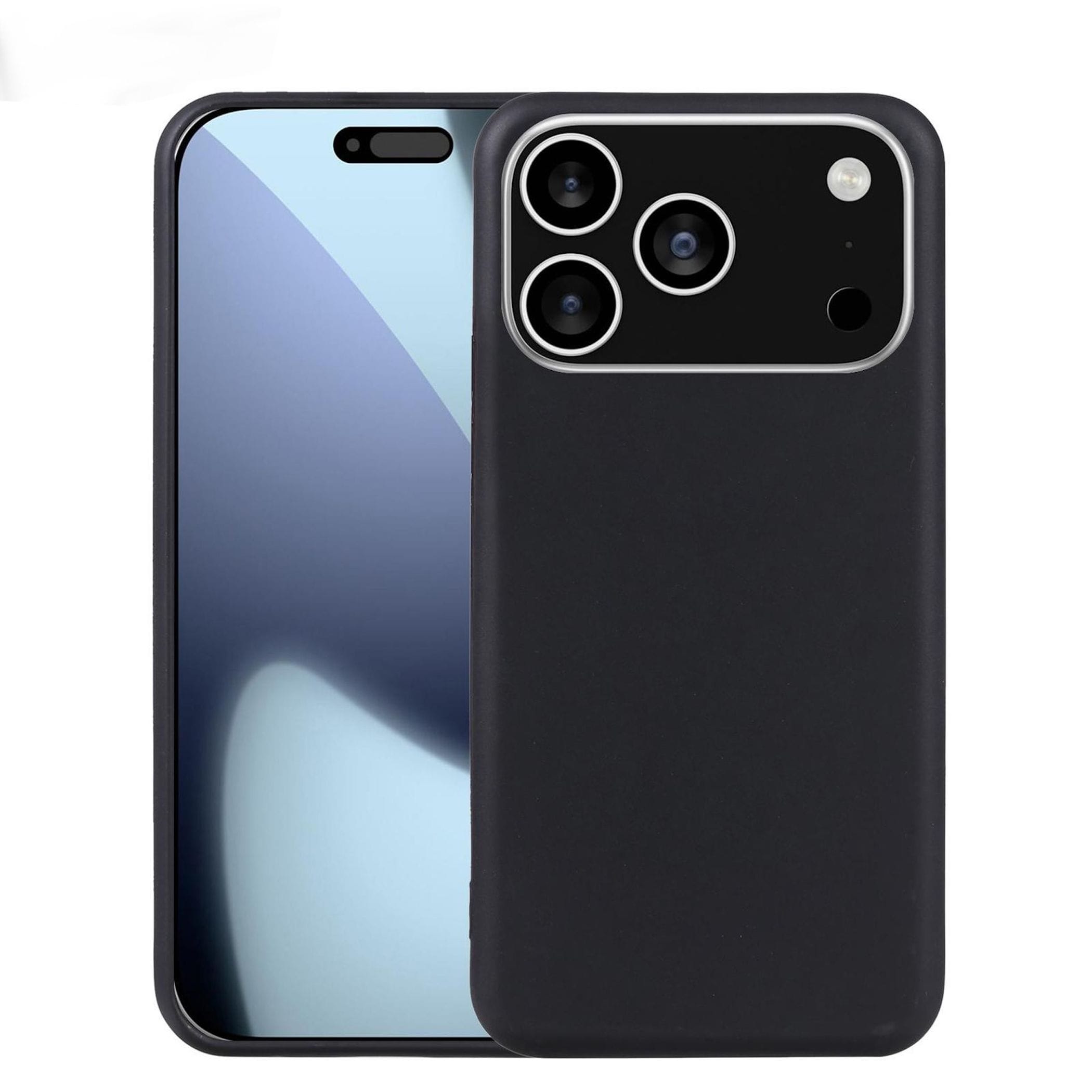 Silikon Handyh&uuml;lle f&uuml;r Apple iPhone 18 Pro Max TPU Sto&szlig;fest Flexibel Schwarz 