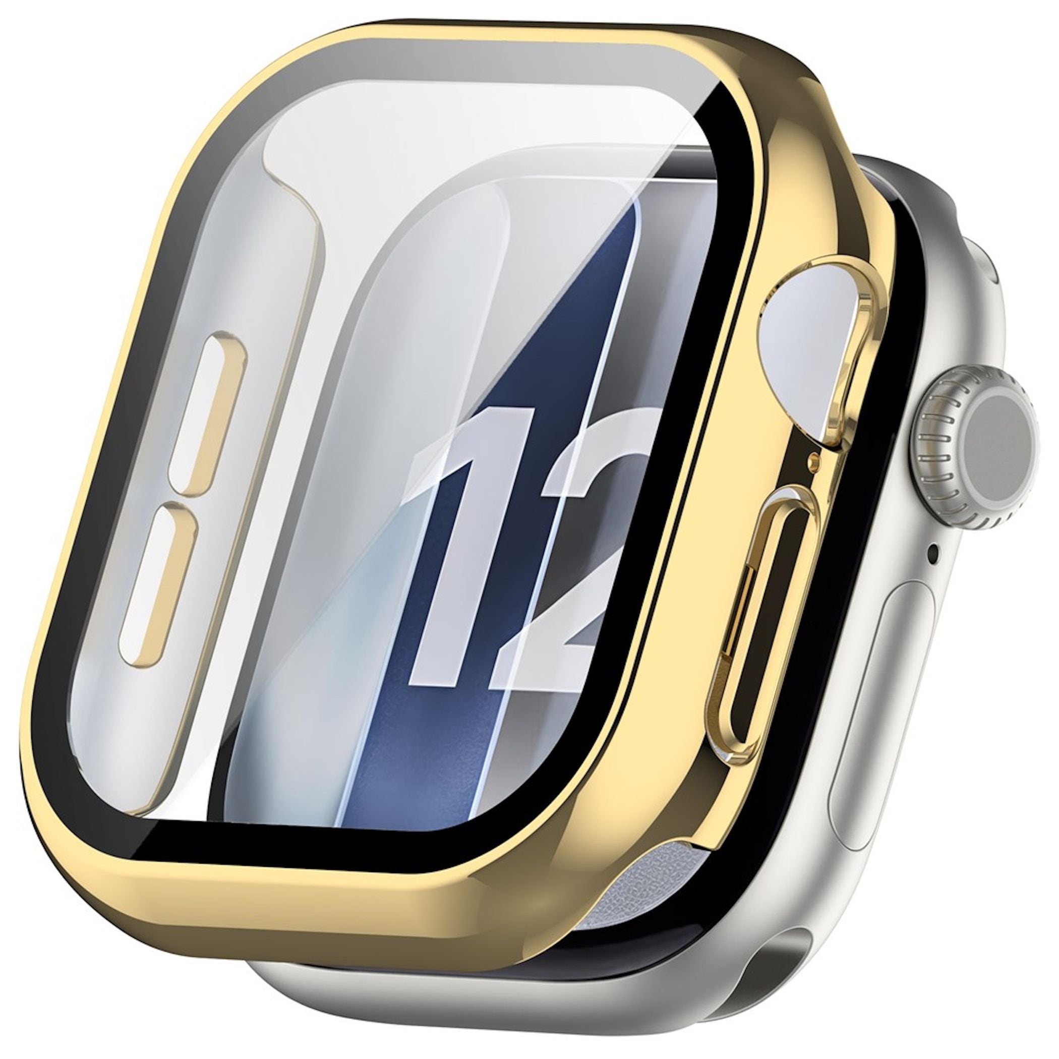 Smartwatch H&uuml;lle + Schutzglas f&uuml;r Apple Watch Series 12 46mm / 42mm Full Cover 