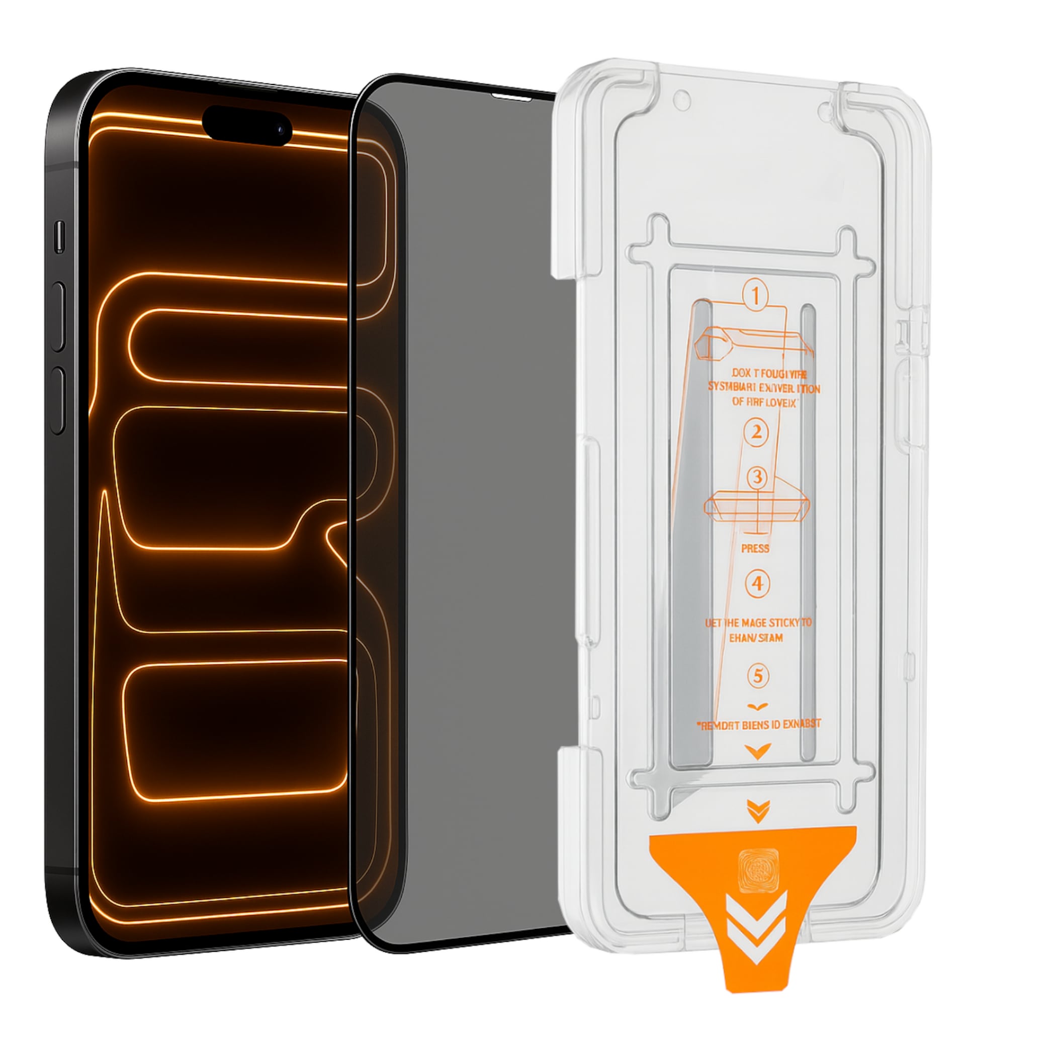 SnapFit Privacy Glas f&uuml;r Apple iPhone 18 Pro Max Installationshilfe Premium 9H 
