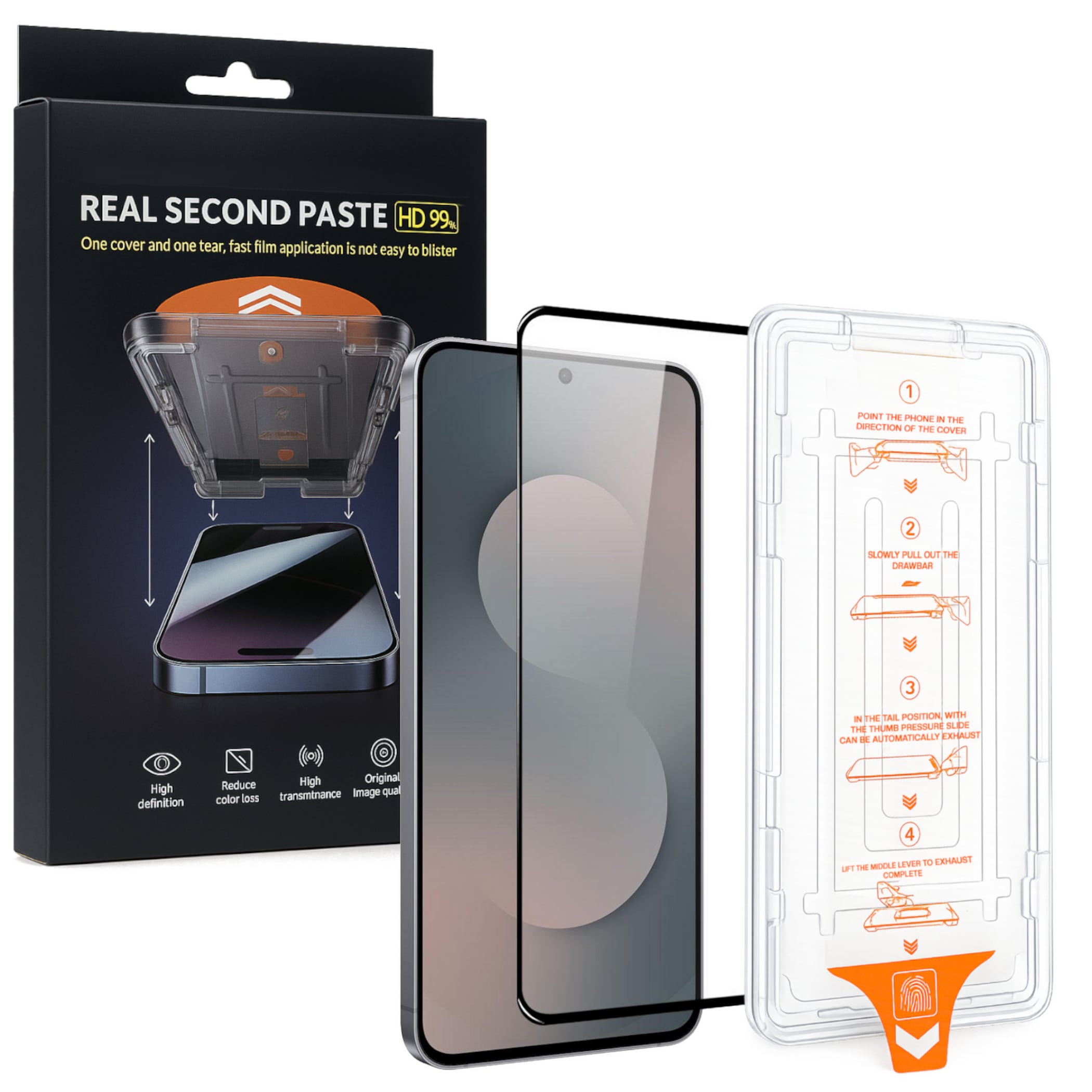 SnapFit Display Schutzglas f&uuml;r Samsung Galaxy S26 FE 5G Anbringhilfe 9H Hartglas 