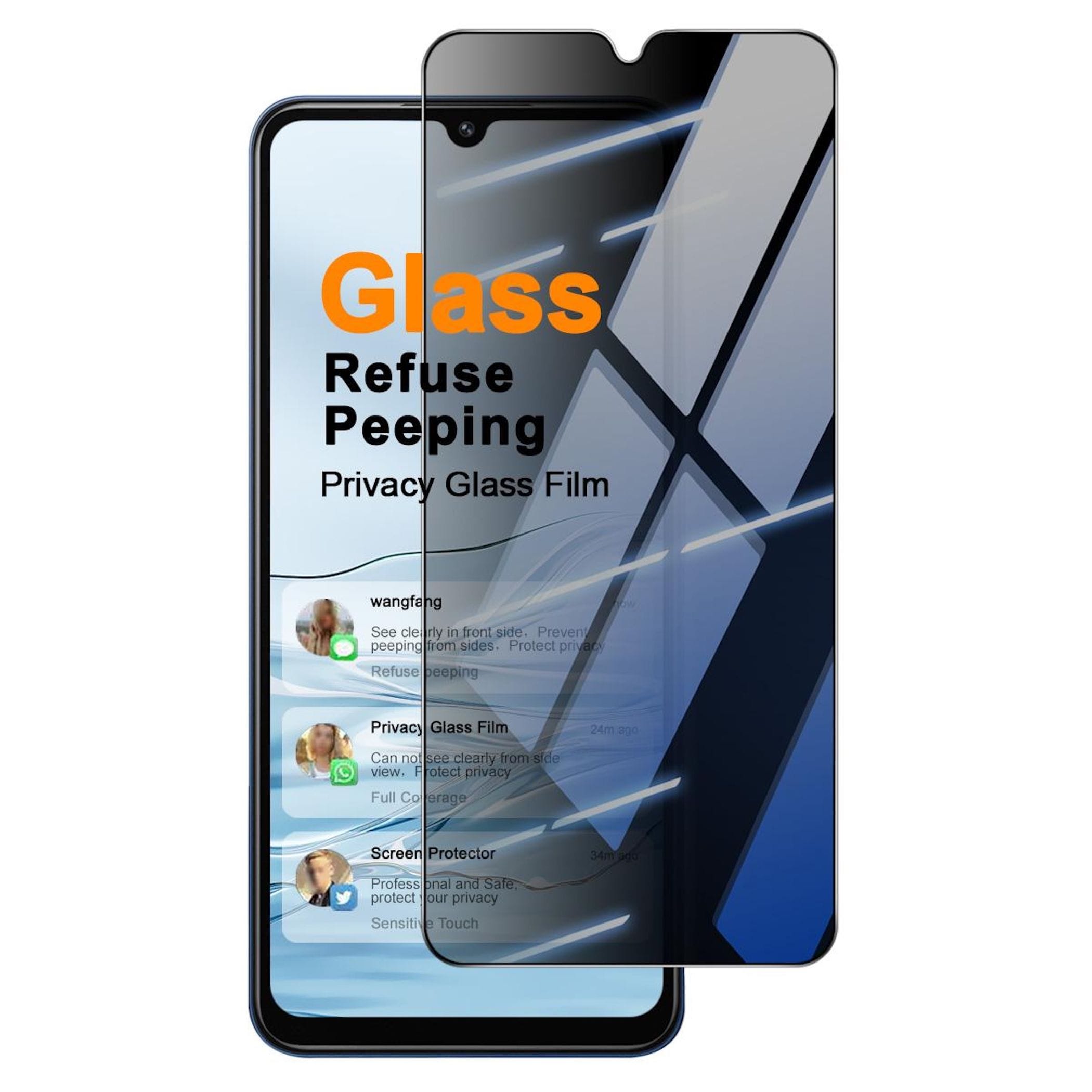 1x Privacy Schutzglas f&uuml;r Xiaomi Redmi 17C 5G Displayschutz 9H Blickschutz 