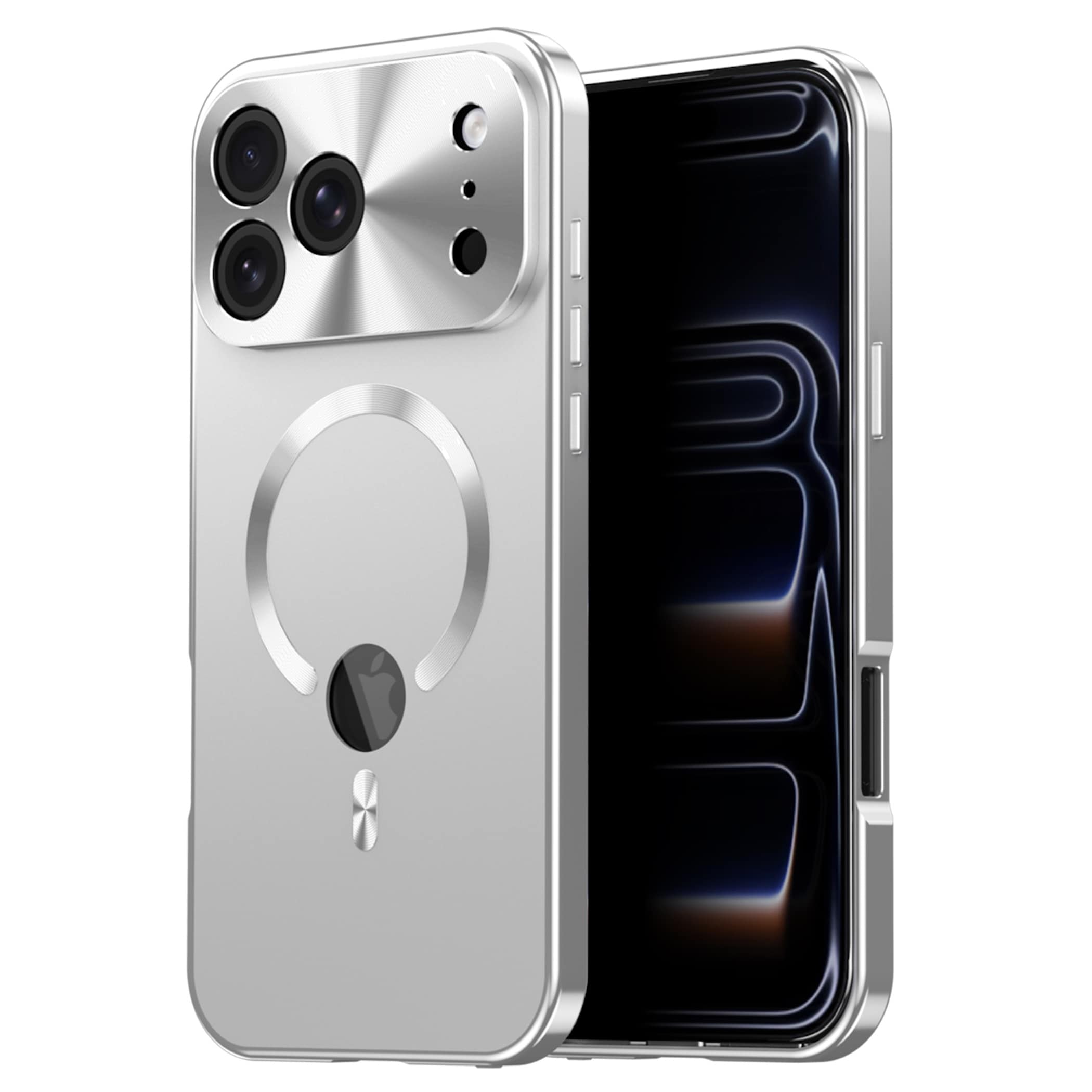Magsafe Handyh&uuml;lle + Privacy Hart Schutz Glas f&uuml;r Apple iPhone 18 Pro Max Metall 
