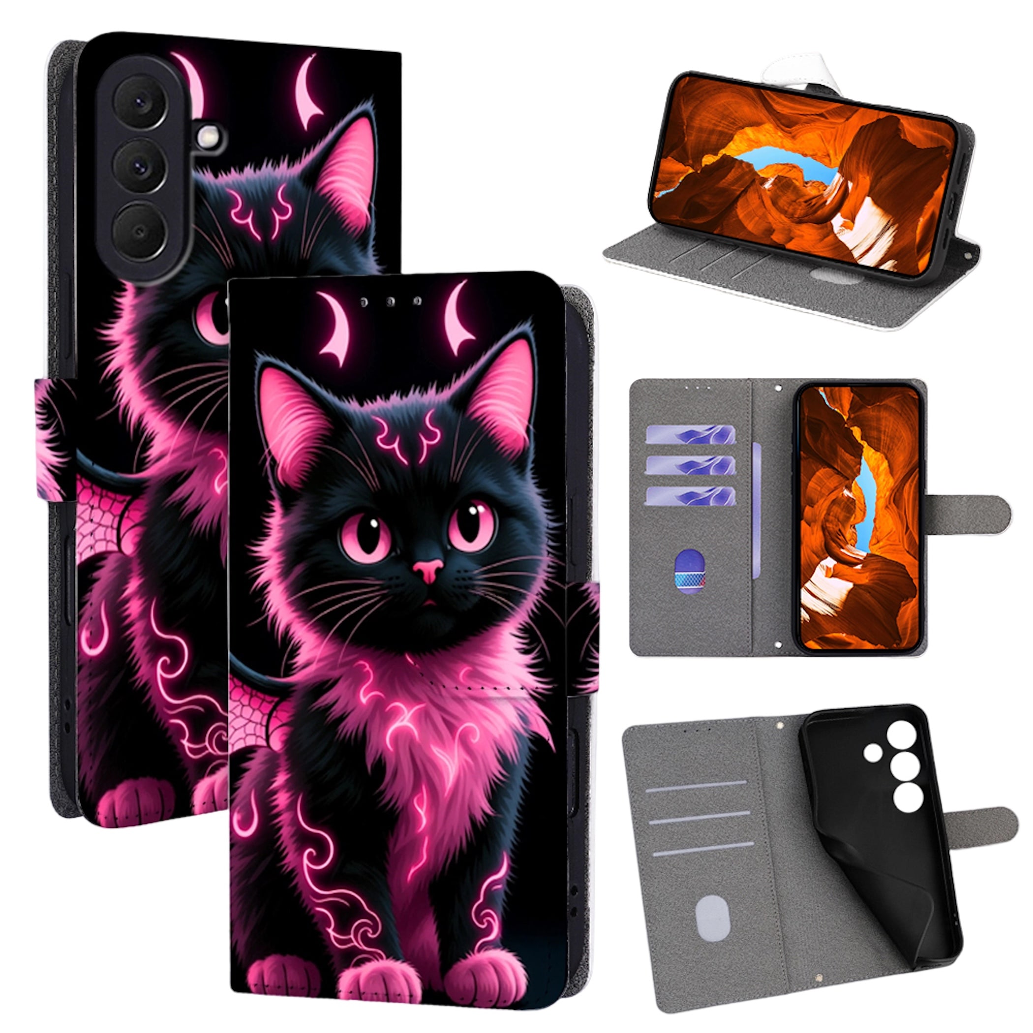 Handyh&uuml;lle Klapp Tasche Samsung Galaxy A18 / A17 4G / 5G  Kunstleder Book Design 