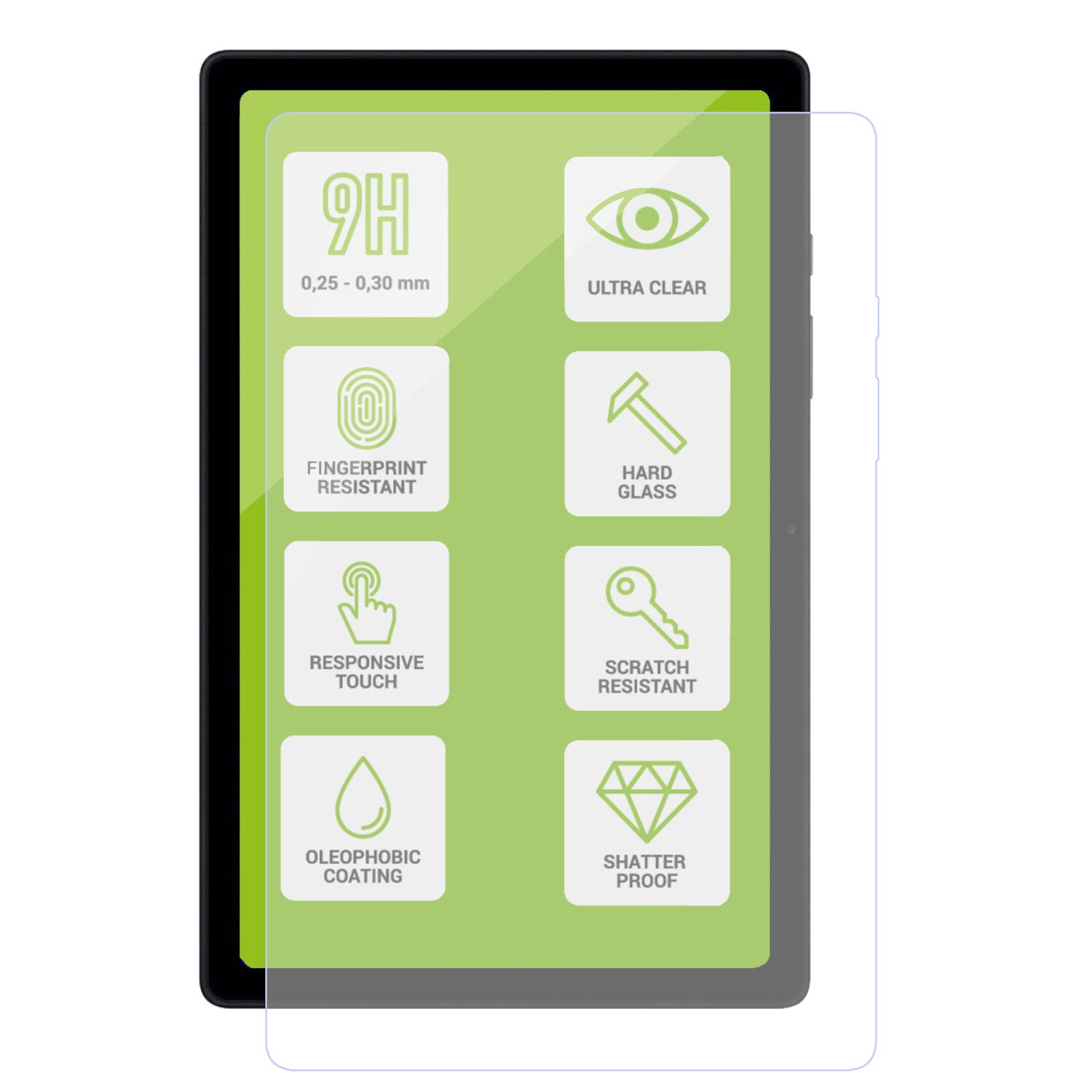 F&uuml;r Samsung Galaxy Tab S10 Lite / S10 FE / S9 FE H9 Hart Glas Schutz 