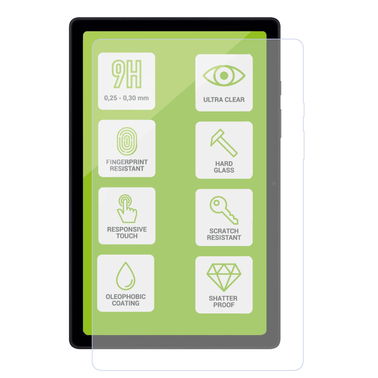 F&uuml;r Samsung Galaxy Tab S10 Plus / S9 Plus FE Plus 9H Hart Glas 