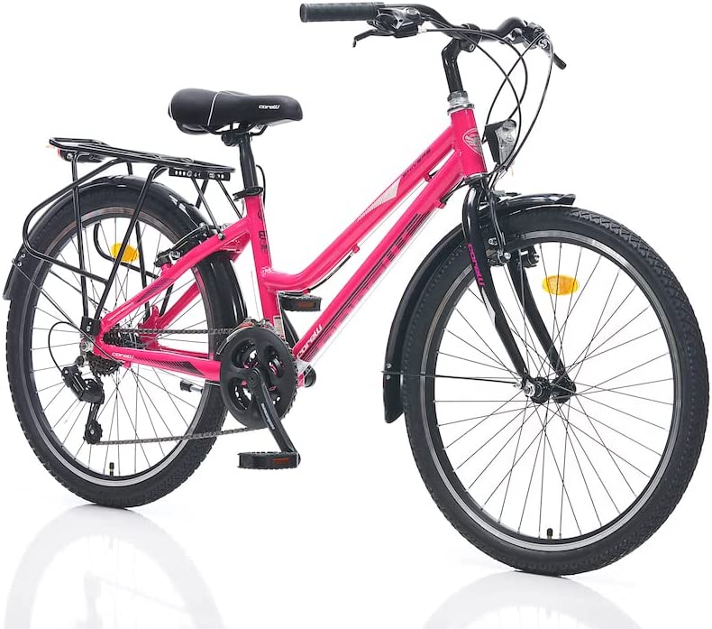 26" Zoll Alu Fahrrad City Bike M&auml;dchen Fahrrad 21 Gang Rh 40 cm STVO 