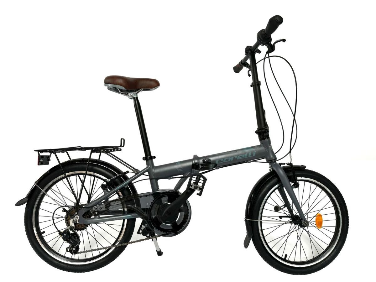 20 Zoll Alu Faltrad Klapprad Shimano 7-Gang-Schaltung Klappfahrrad Grau-Blau